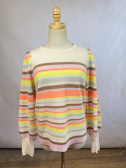 White + Warren Striped Sweater (M)