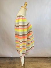 White + Warren Striped Sweater (M)