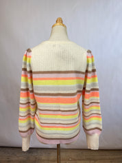 White + Warren Striped Sweater (M)