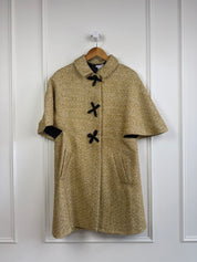 Frances Valentine Marvelous Gold Bow Cape Coat (M)