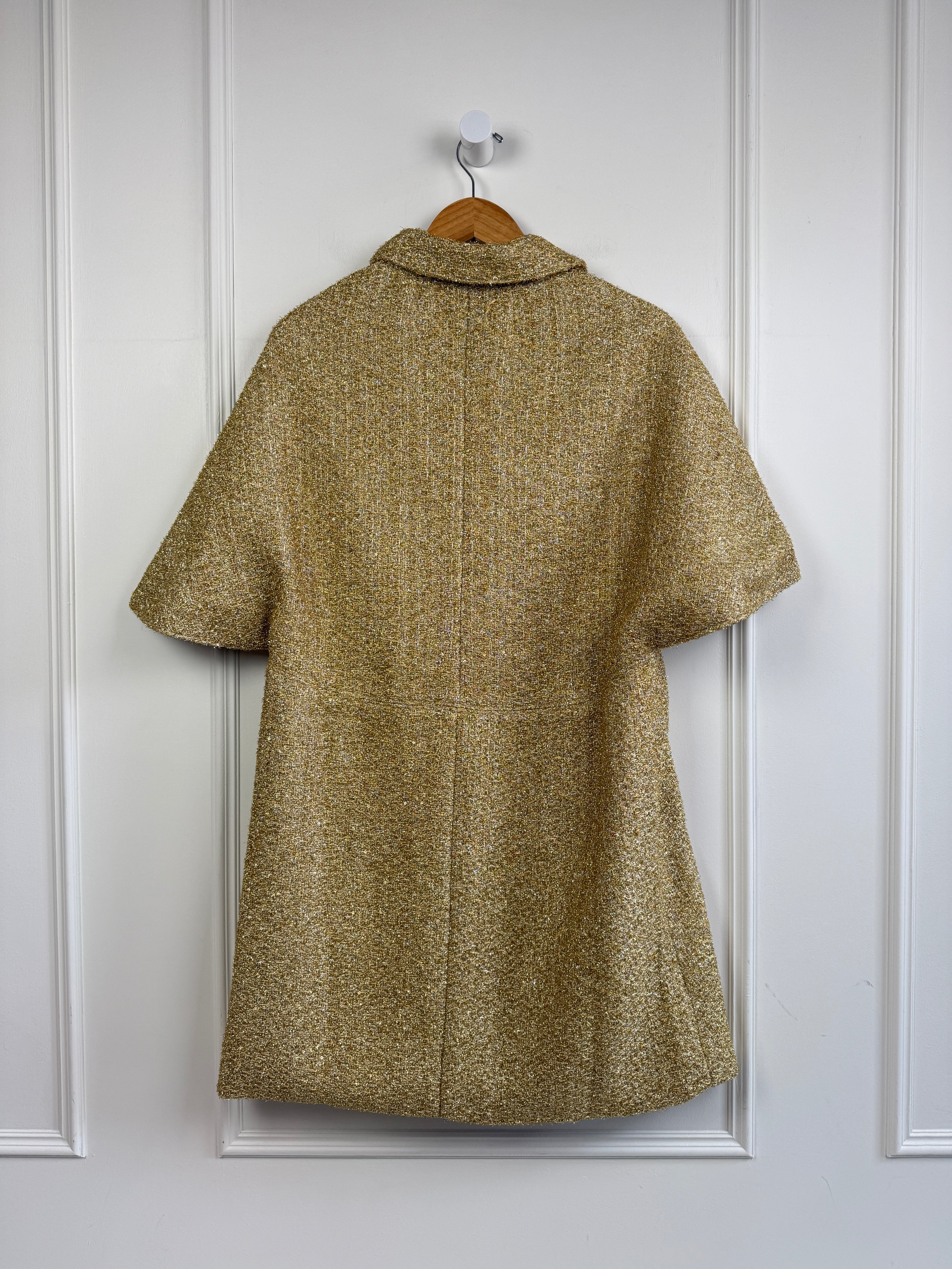 Frances Valentine Marvelous Gold Bow Cape Coat (M)