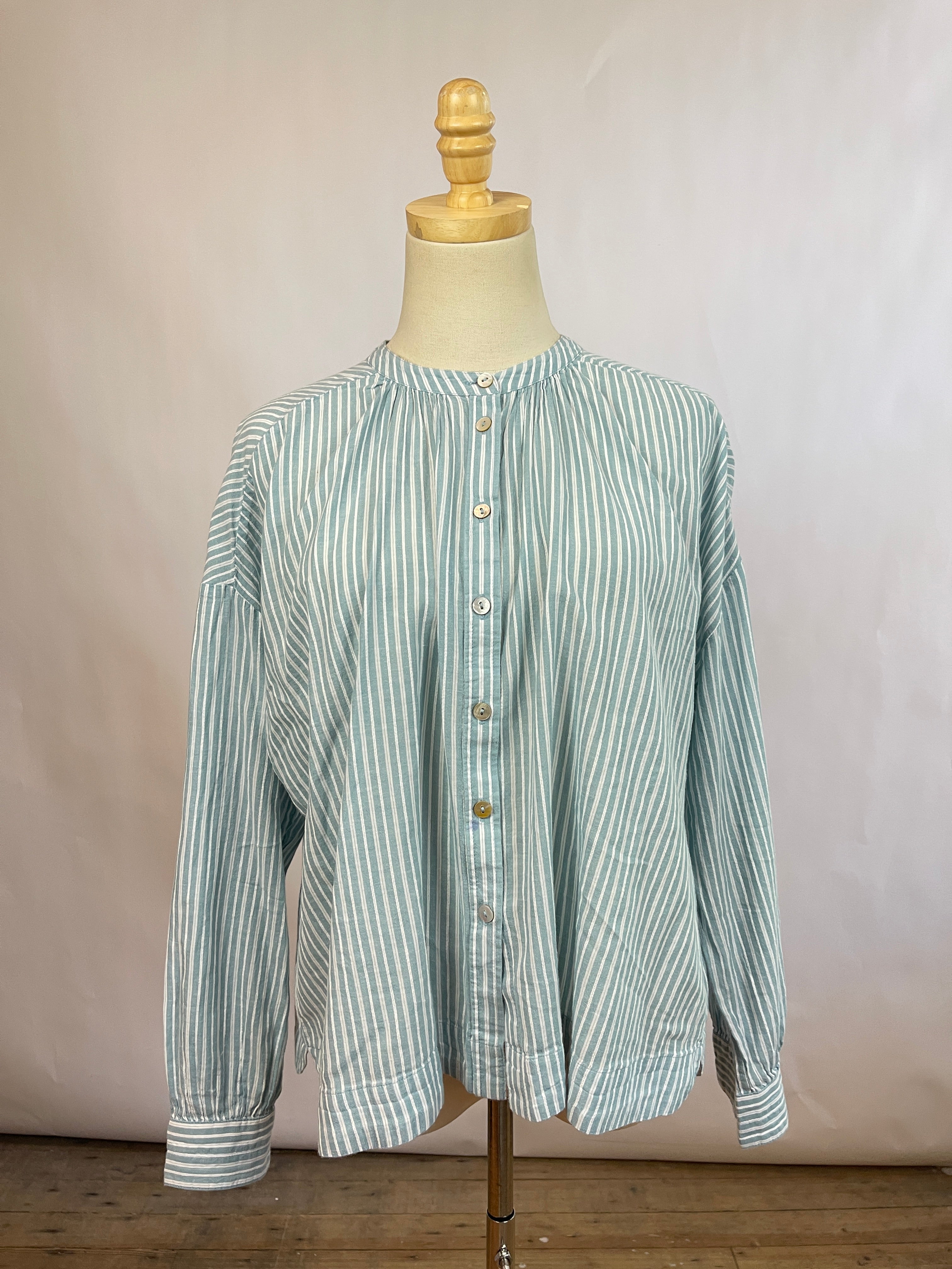 Poetry Blue Striped Blouse (M/8)