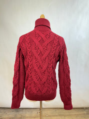 Nili Lotan Red Cable Knit Wool Sweater (XS)