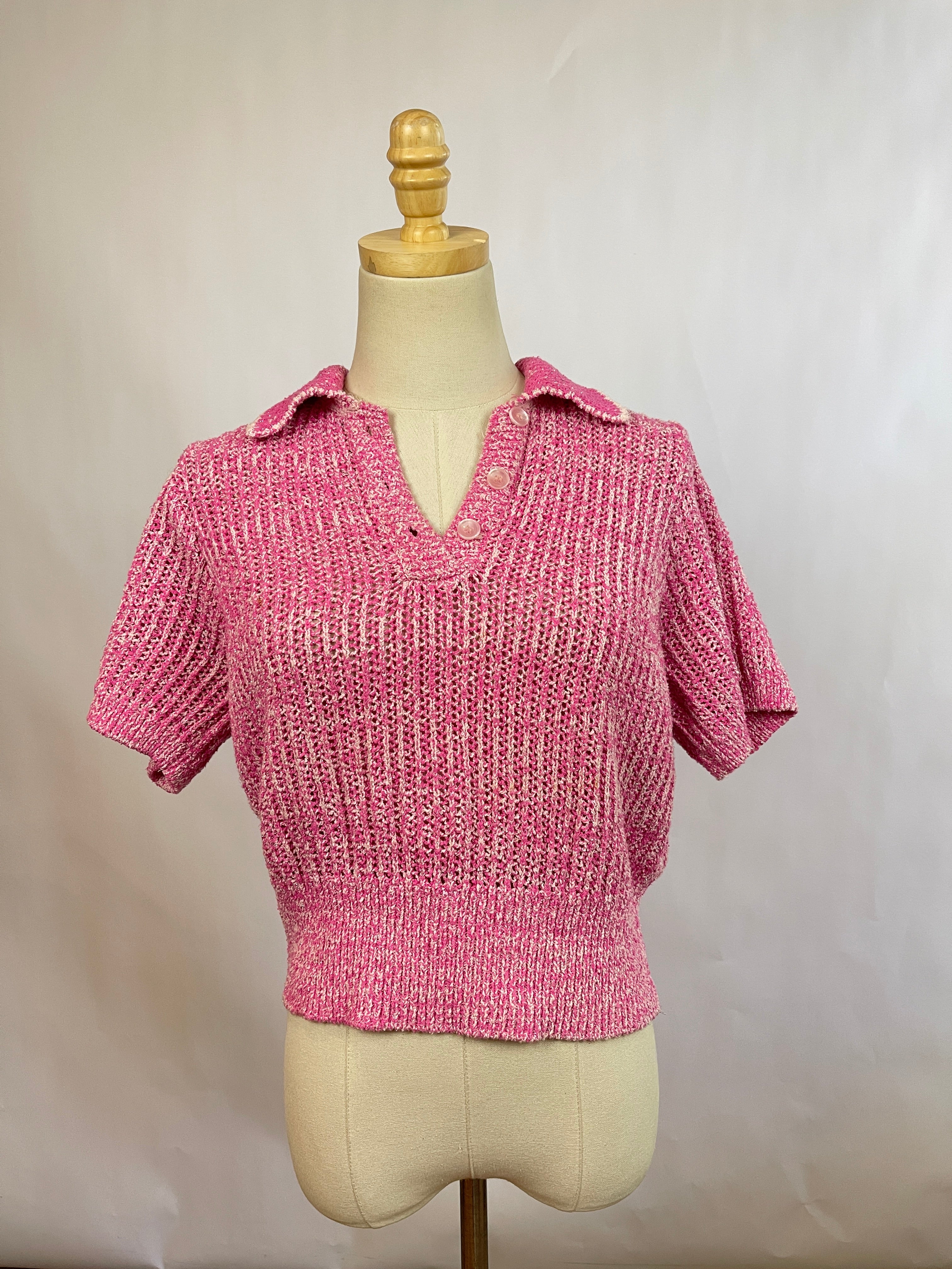 The Open Product Pink Knit Polo (M/L)