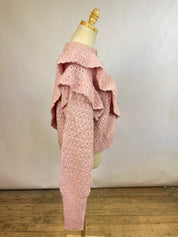 Farm Rio Pink Flower Texture Knit Cardigan (XL)