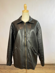 Vintage Black Leather Jacket (L/XL)