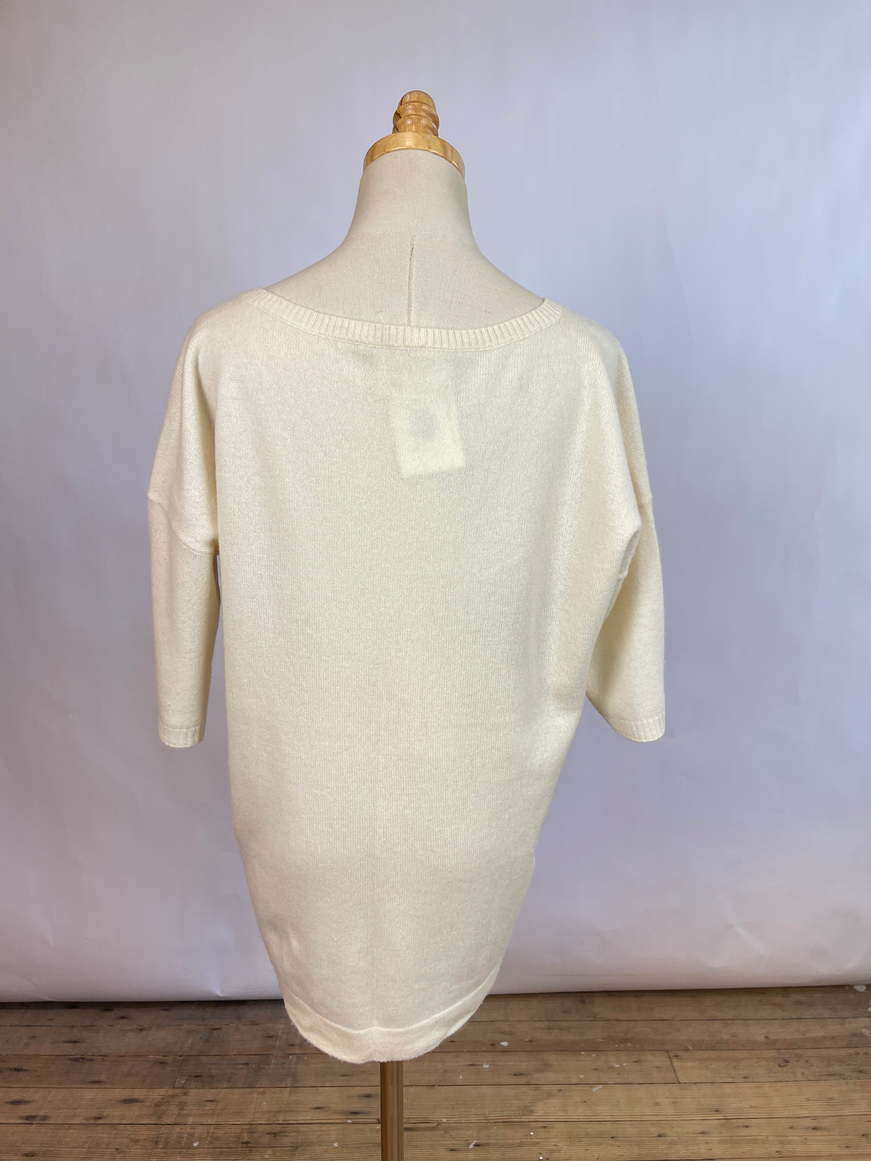 White + Warren Color Block Cashmere Top (L)