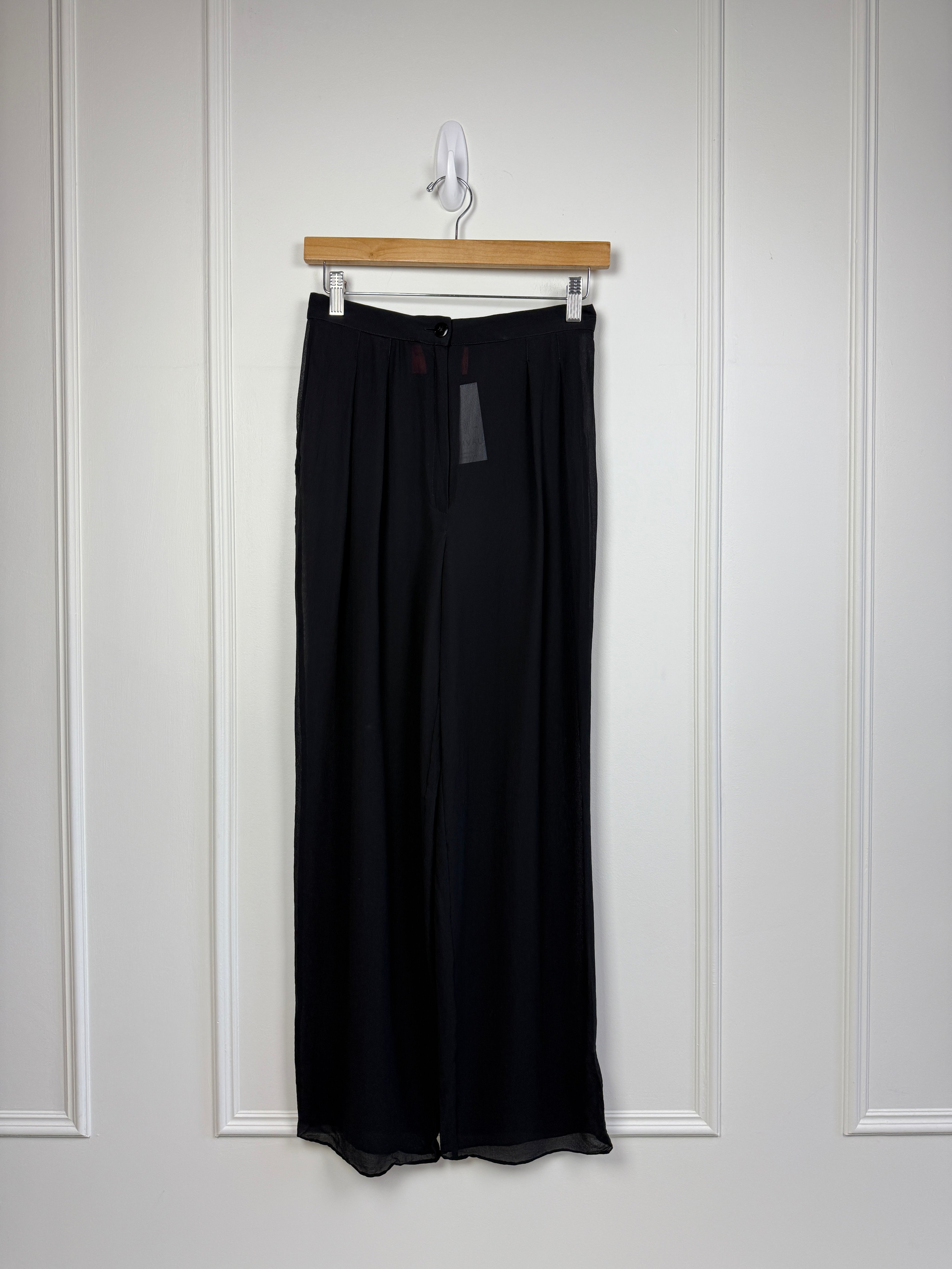Vintage Emanuel Ungaro Black Sheer Pants (S)