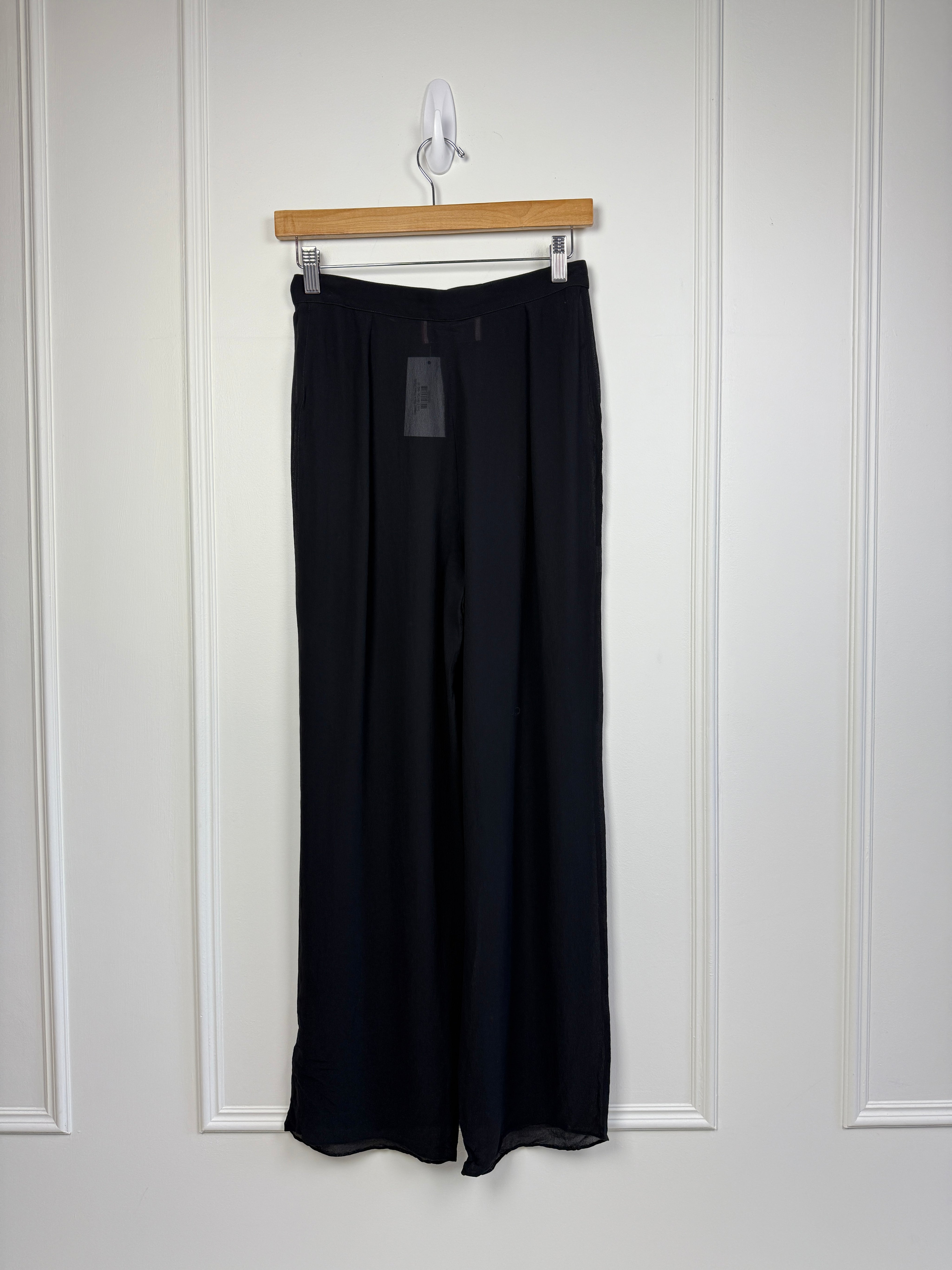 Vintage Emanuel Ungaro Black Sheer Pants (S)