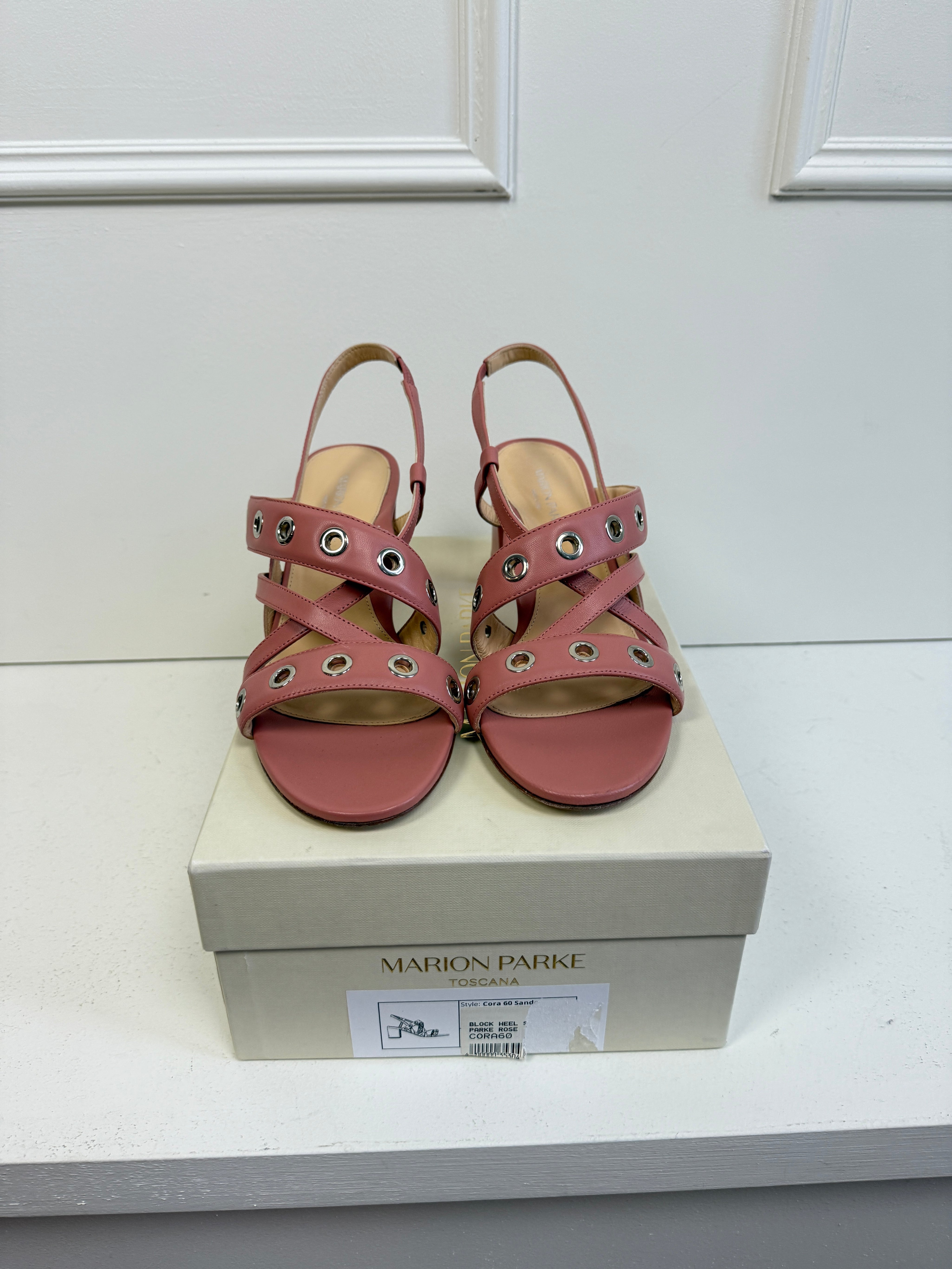 Marion Parke Pink Grommet Block Heels (40)