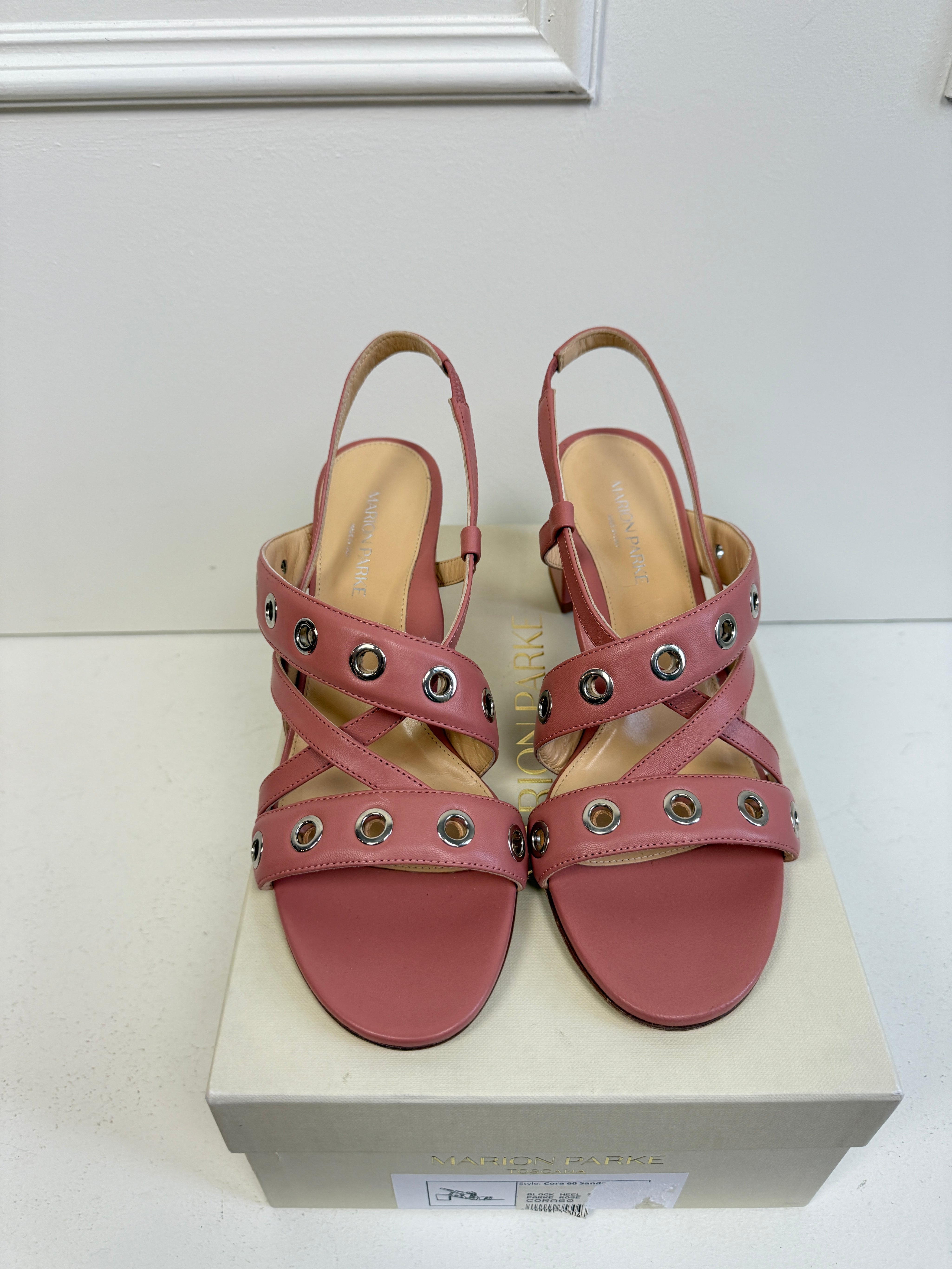 Marion Parke Pink Grommet Block Heels (40)