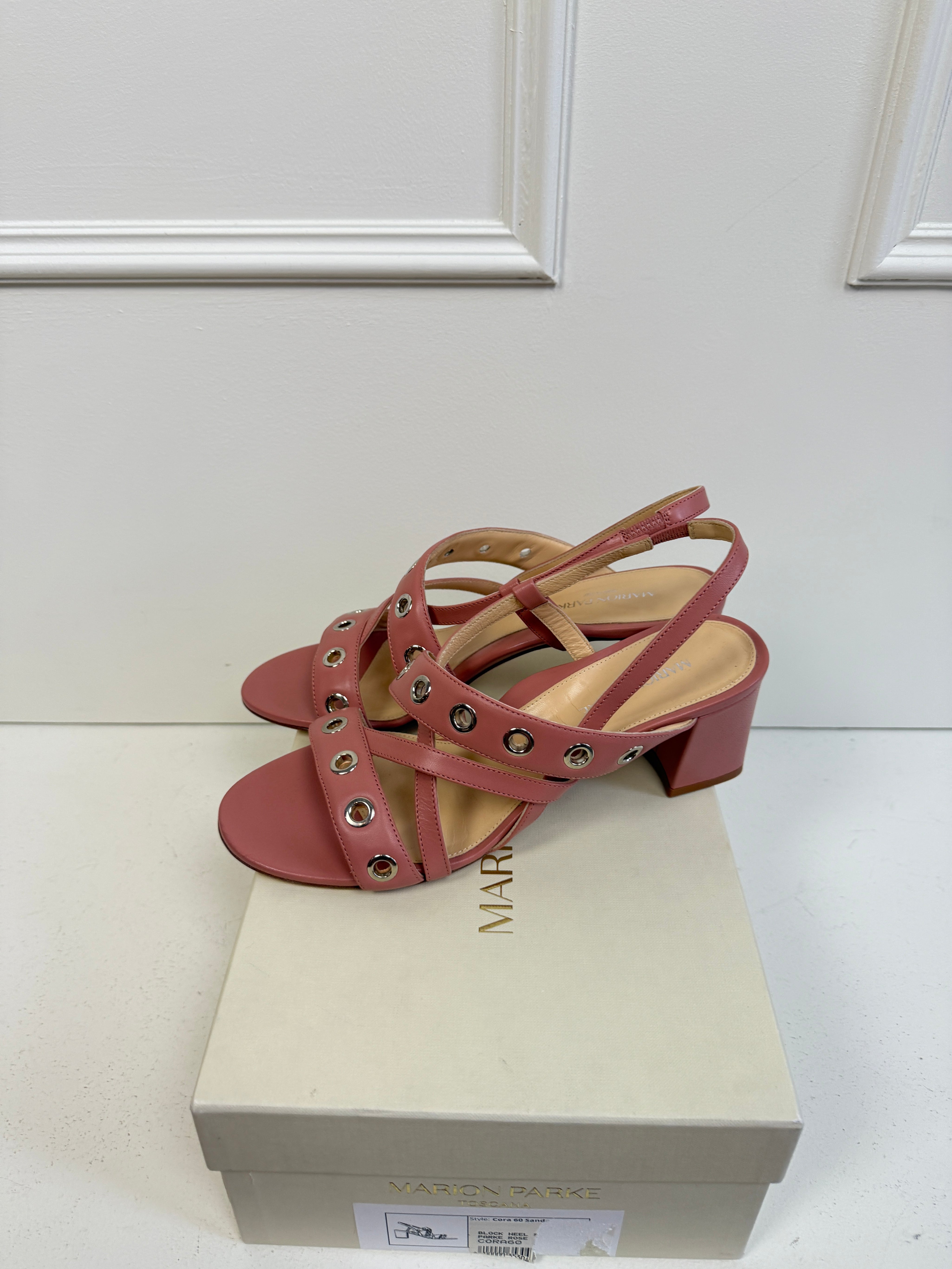 Marion Parke Pink Grommet Block Heels (40)