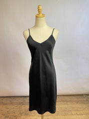 Quince Black Silk Slip (M)