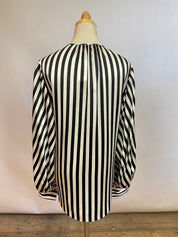 Lee Matthews Striped Silk Blouse (0)