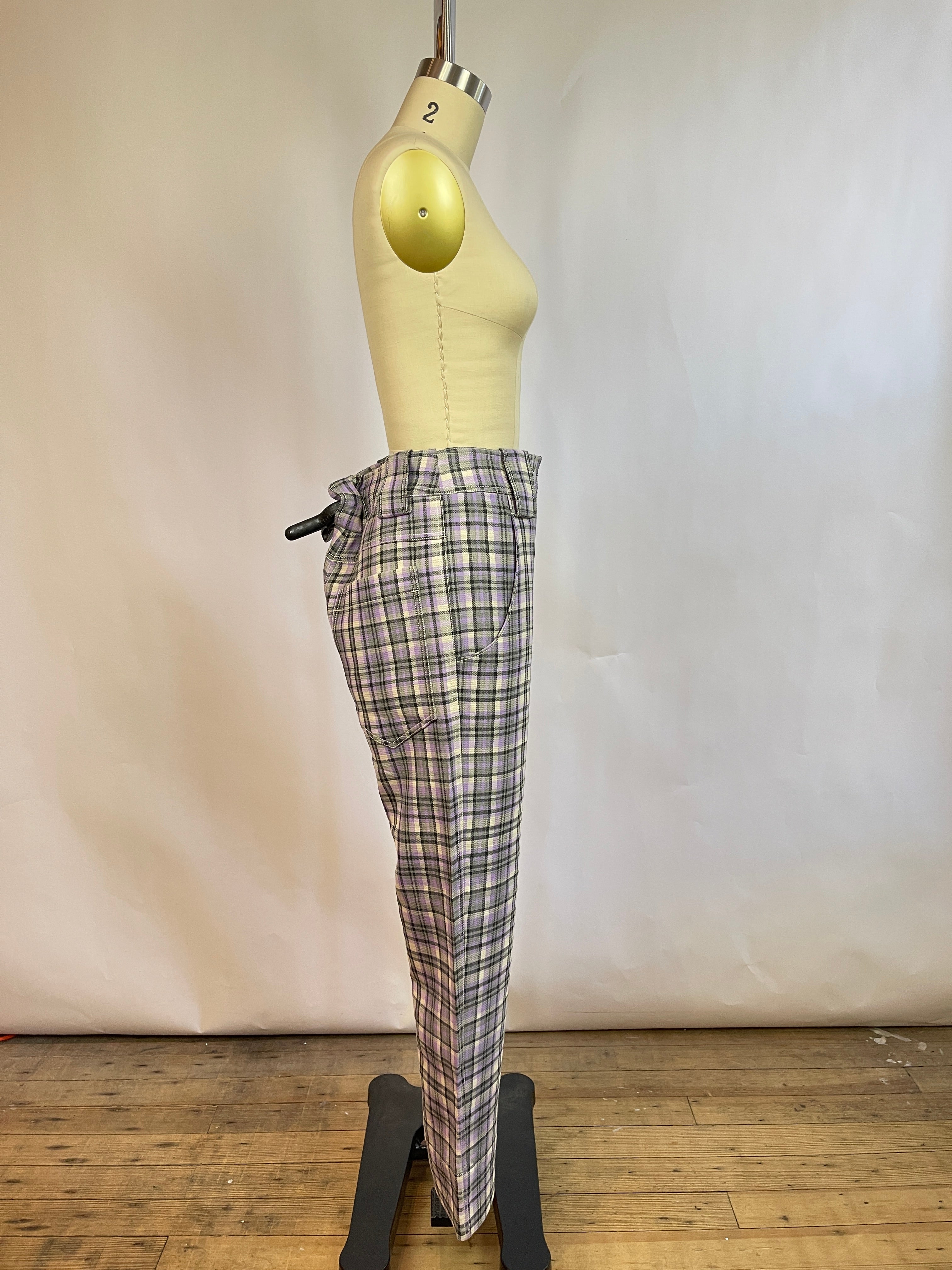 Veronique Leroy Purple Plaid Pants (36/S)