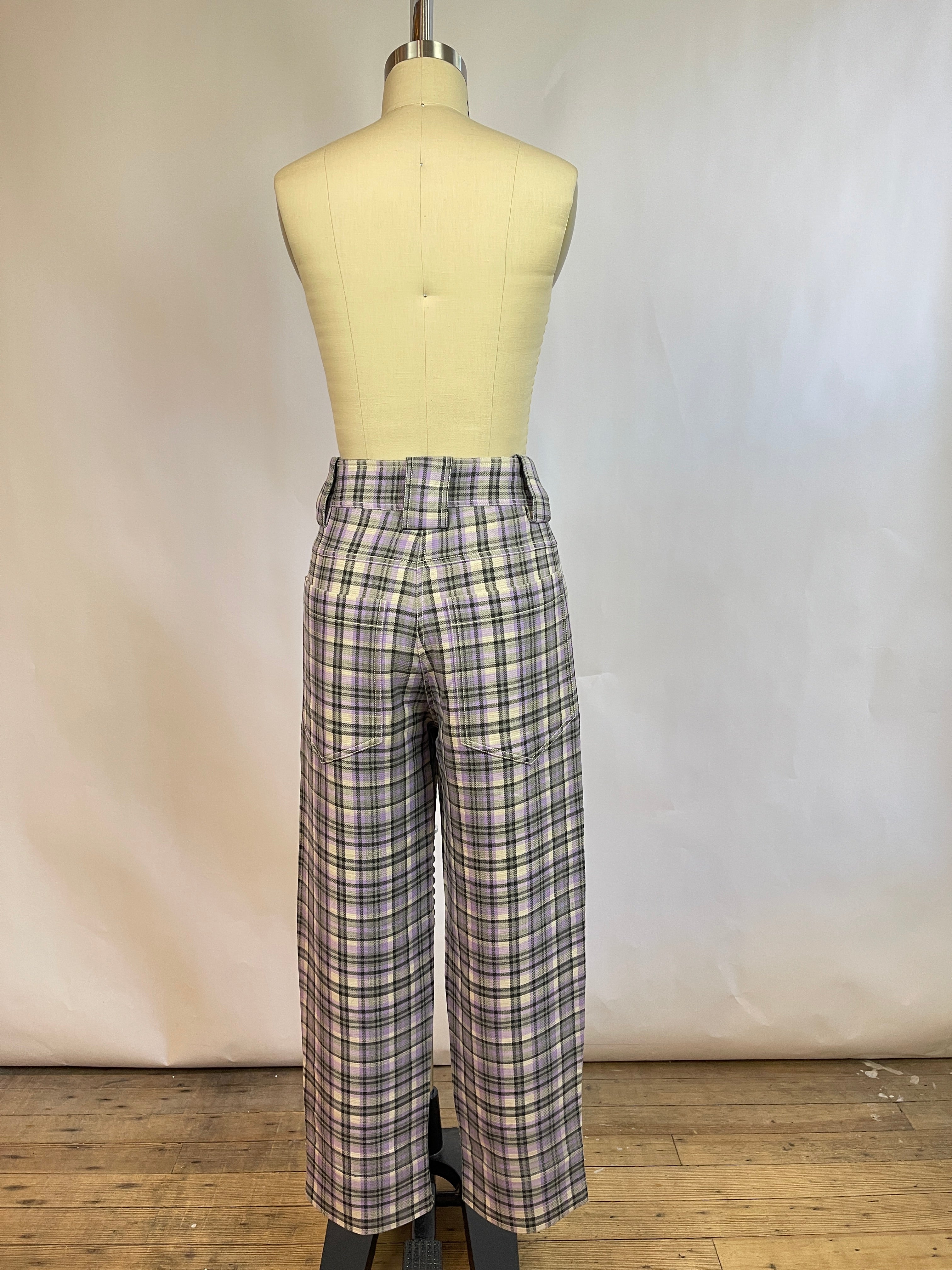 Veronique Leroy Purple Plaid Pants (36/S)