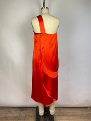 Ports Silk One Shoulder Red Dress (S/4)