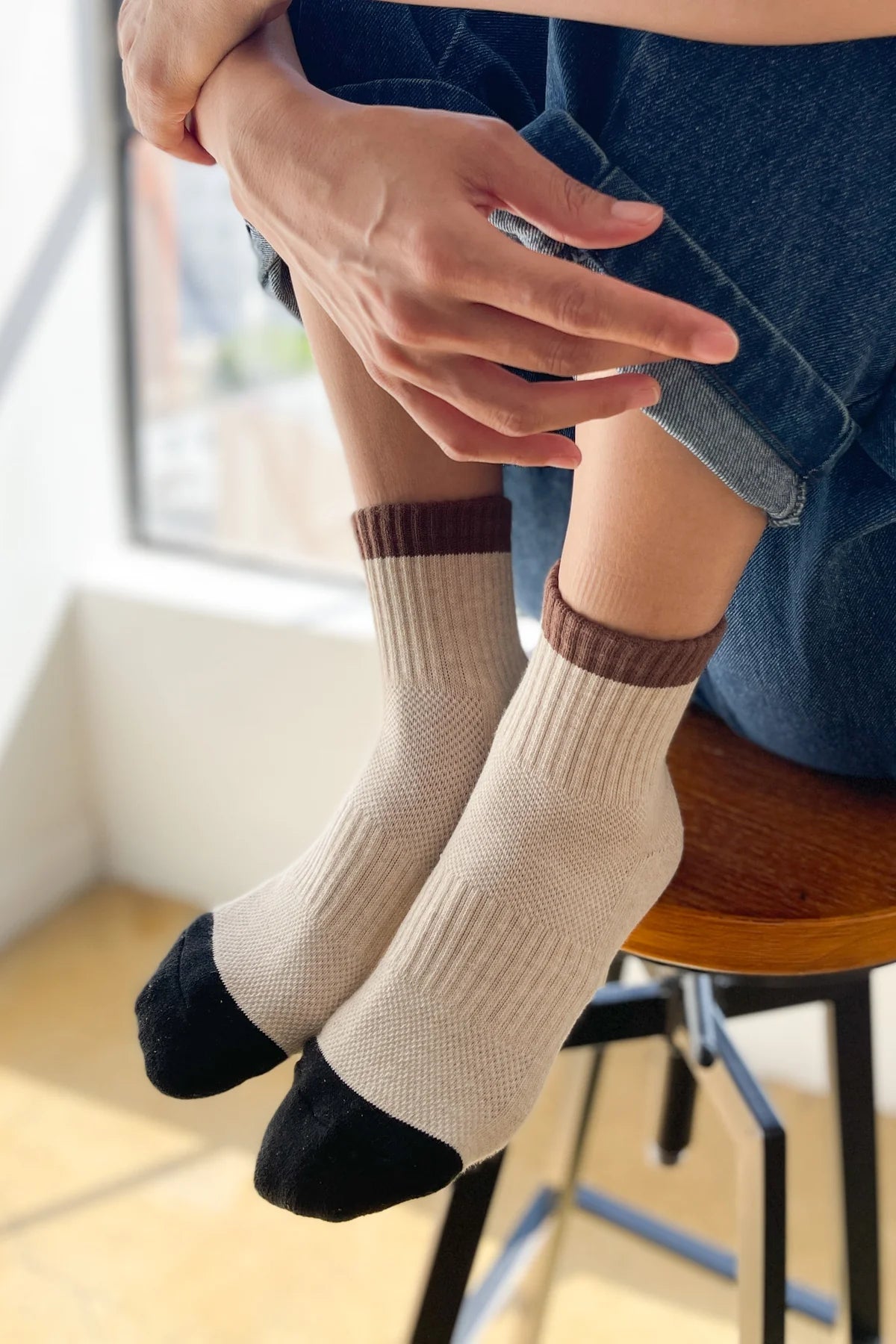 Le Bon Shoppe - Color Block Girlfriend Socks | Black Coffee