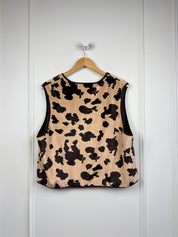 Vintage White Stag Cow Print Vest (XL)