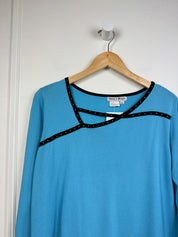 Vintage Nancy Bolen Blue Blouse (XL)