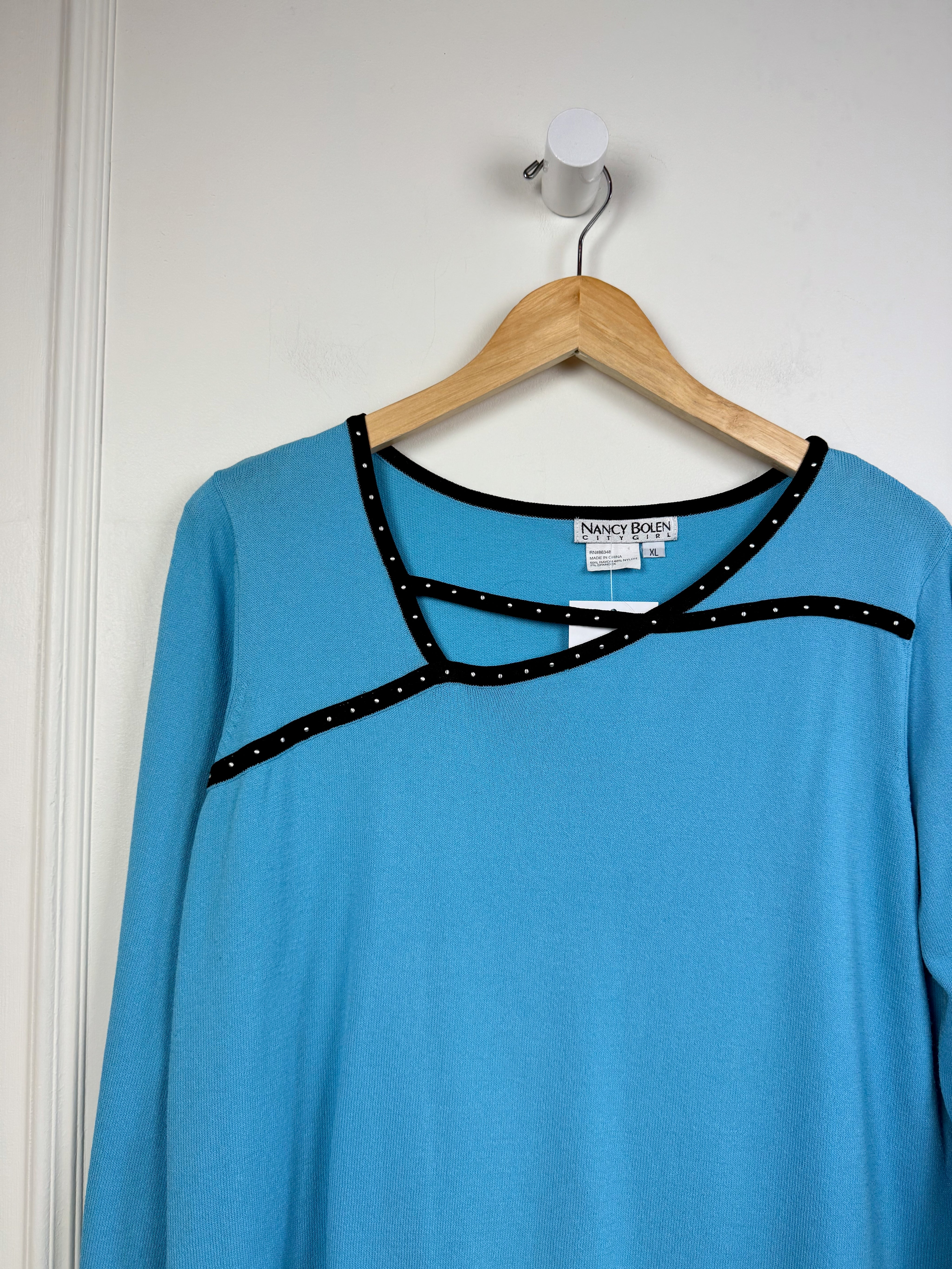 Vintage Nancy Bolen Blue Blouse (XL)