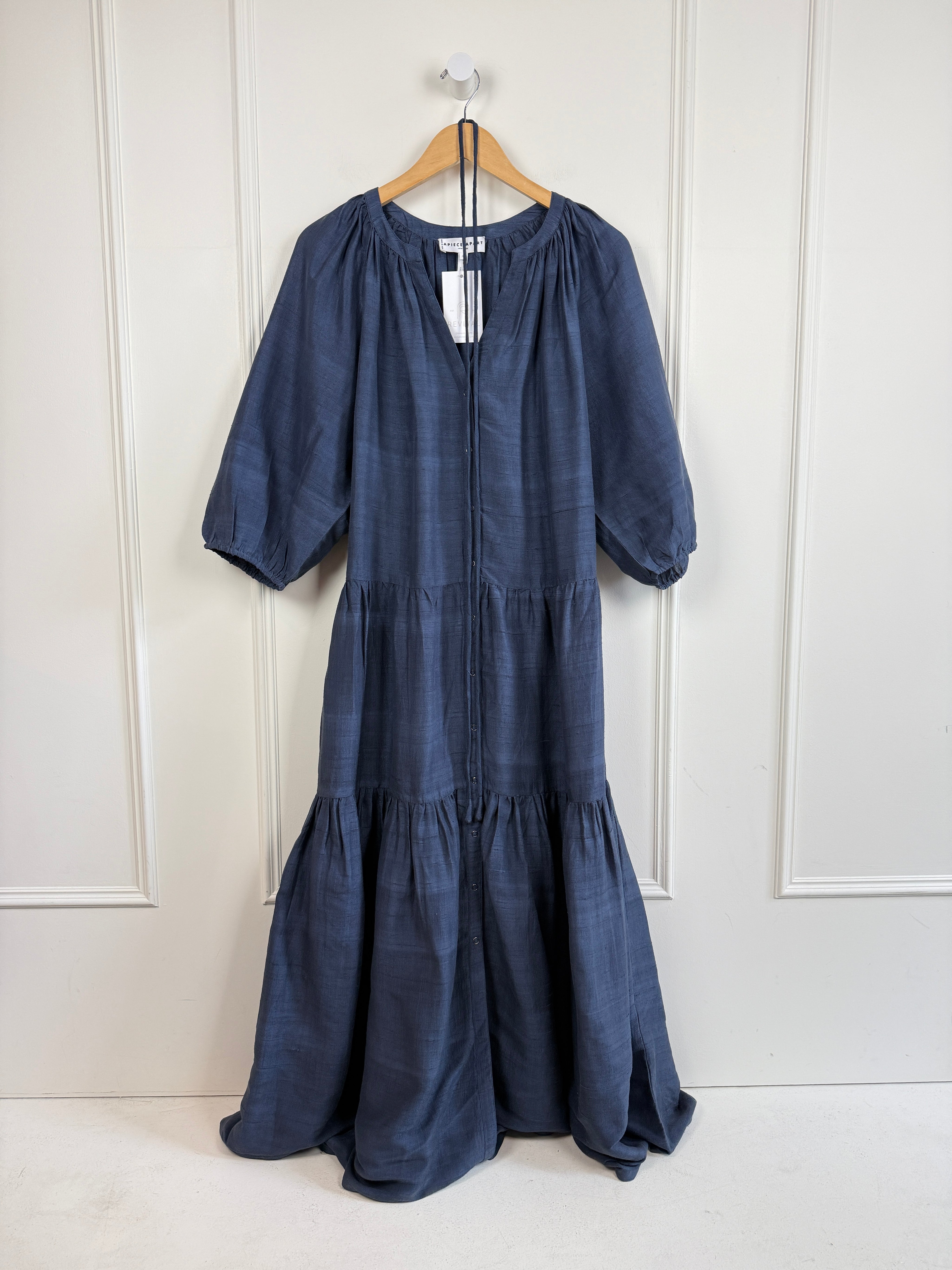 Apiece Apart Blue Silk Dress (M)