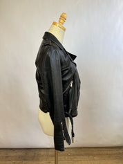 All Saints Cropped Leather Jacket (XS/0)