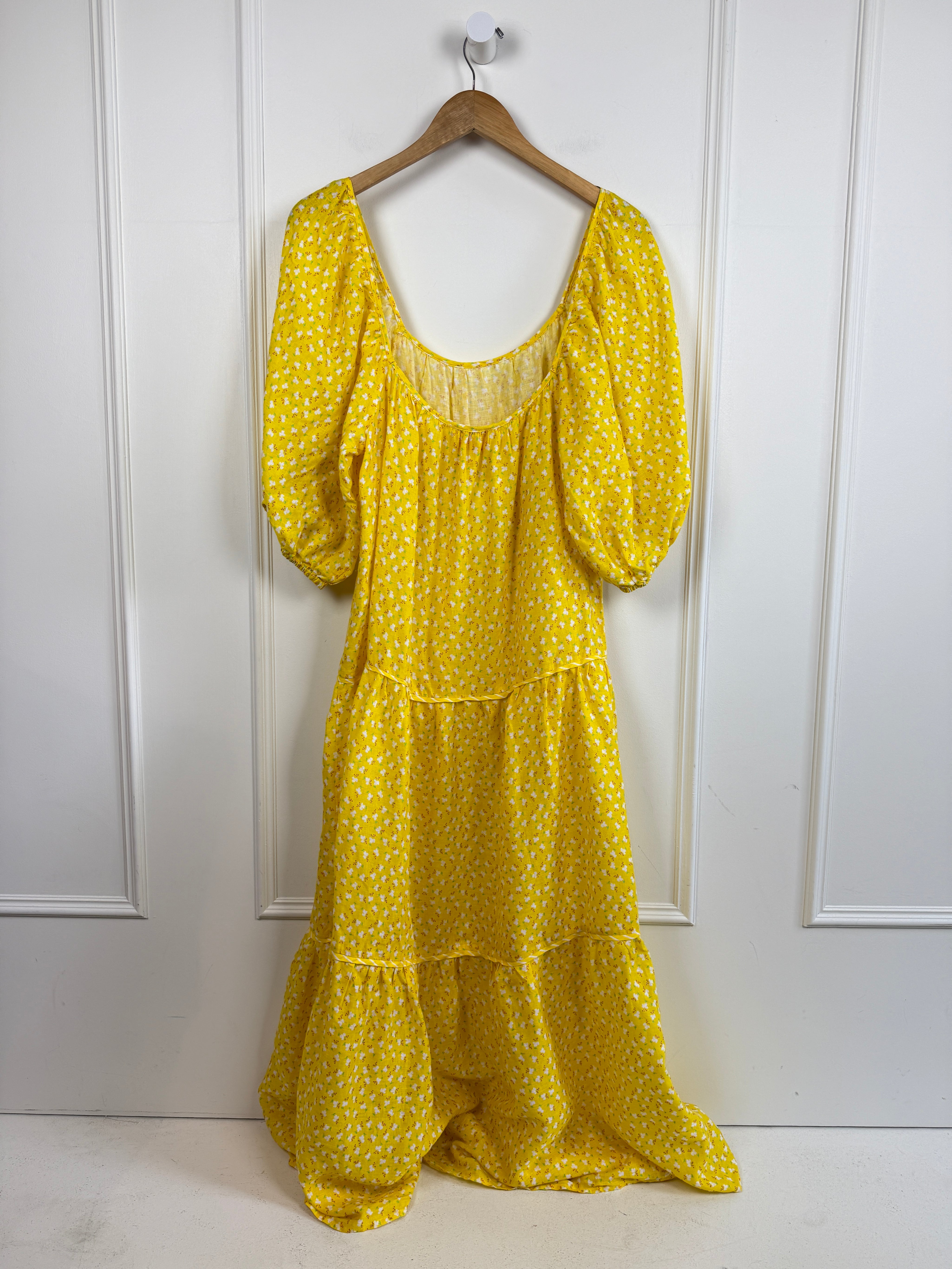 Solid & Striped Yellow Floral Dress (L)