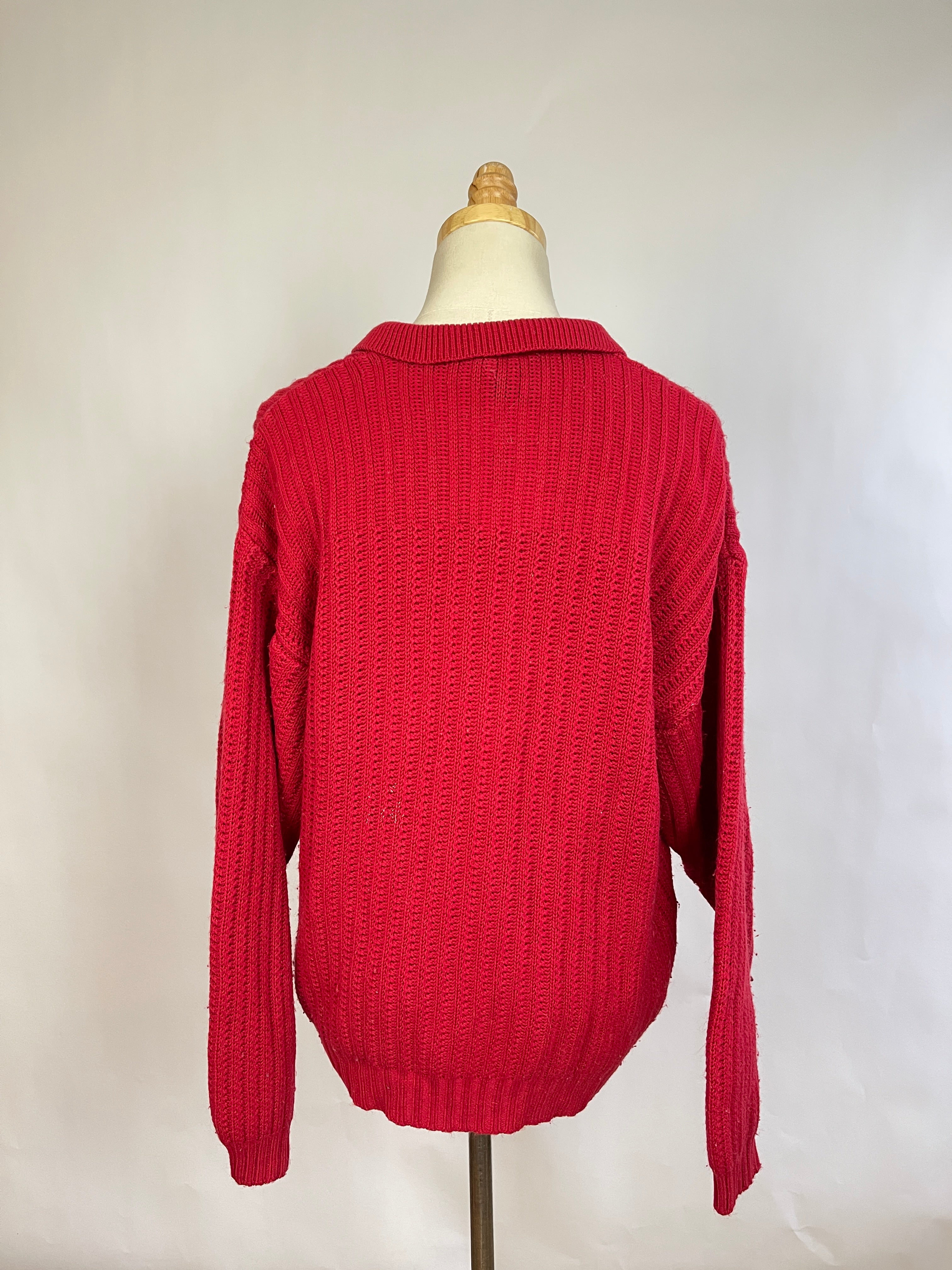 Vintage Red Sweater Polo (L)