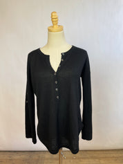 Autumn Cashmere Black Henley (XS)