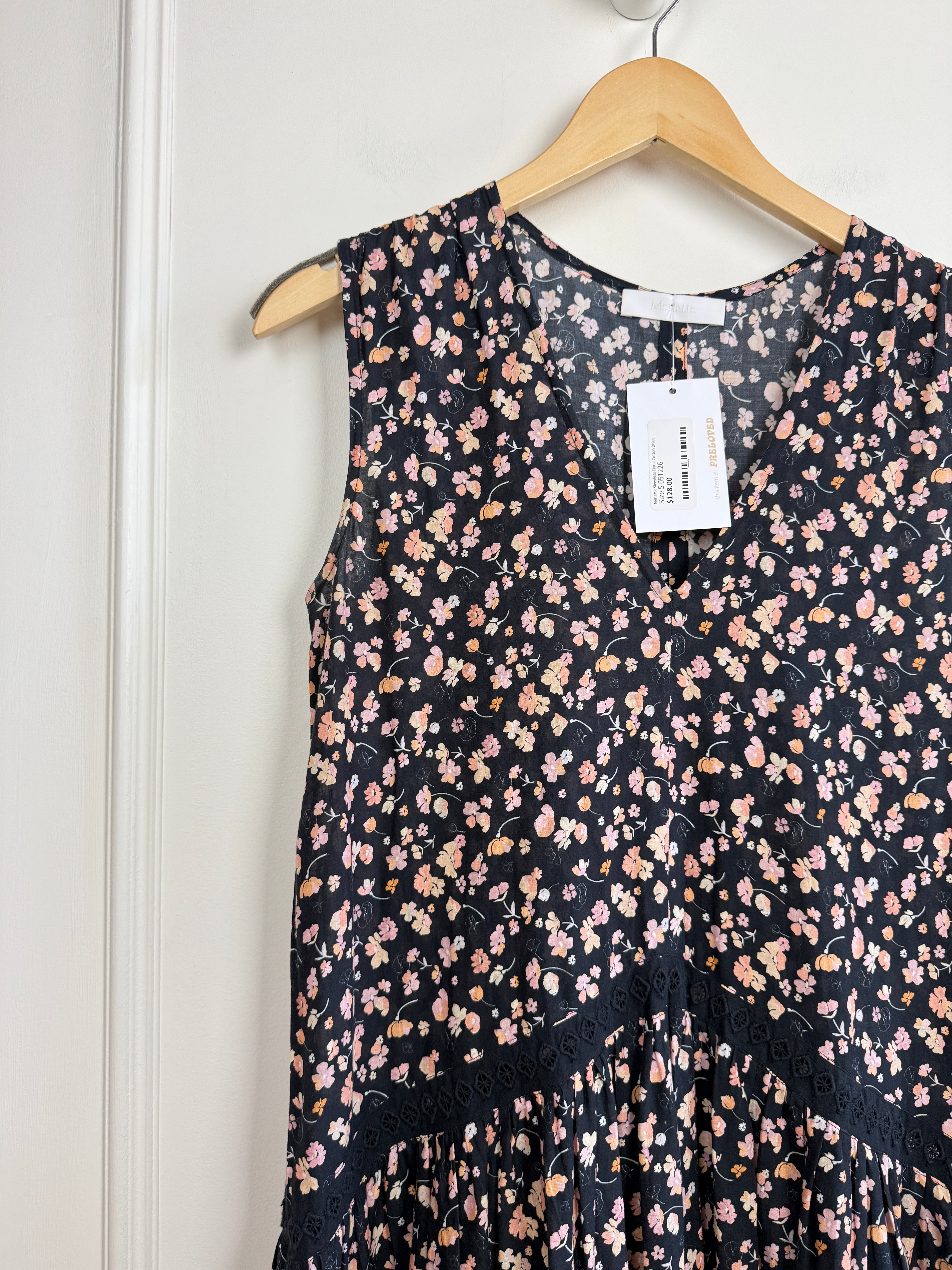 Merlette Sleeveless Floral Cotton Dress (S)