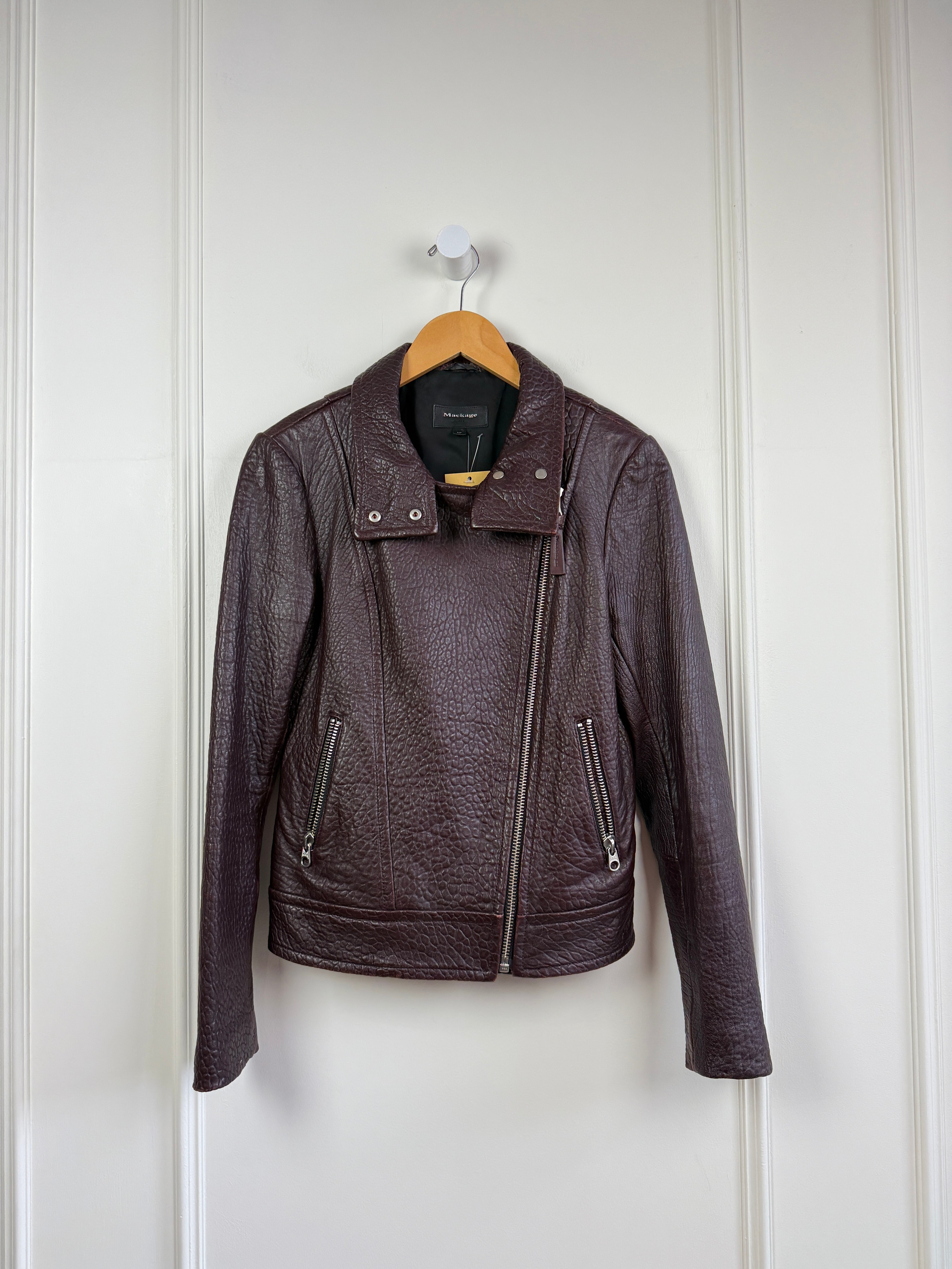 Mackage Deep Purple Leather Biker Jacket (S)