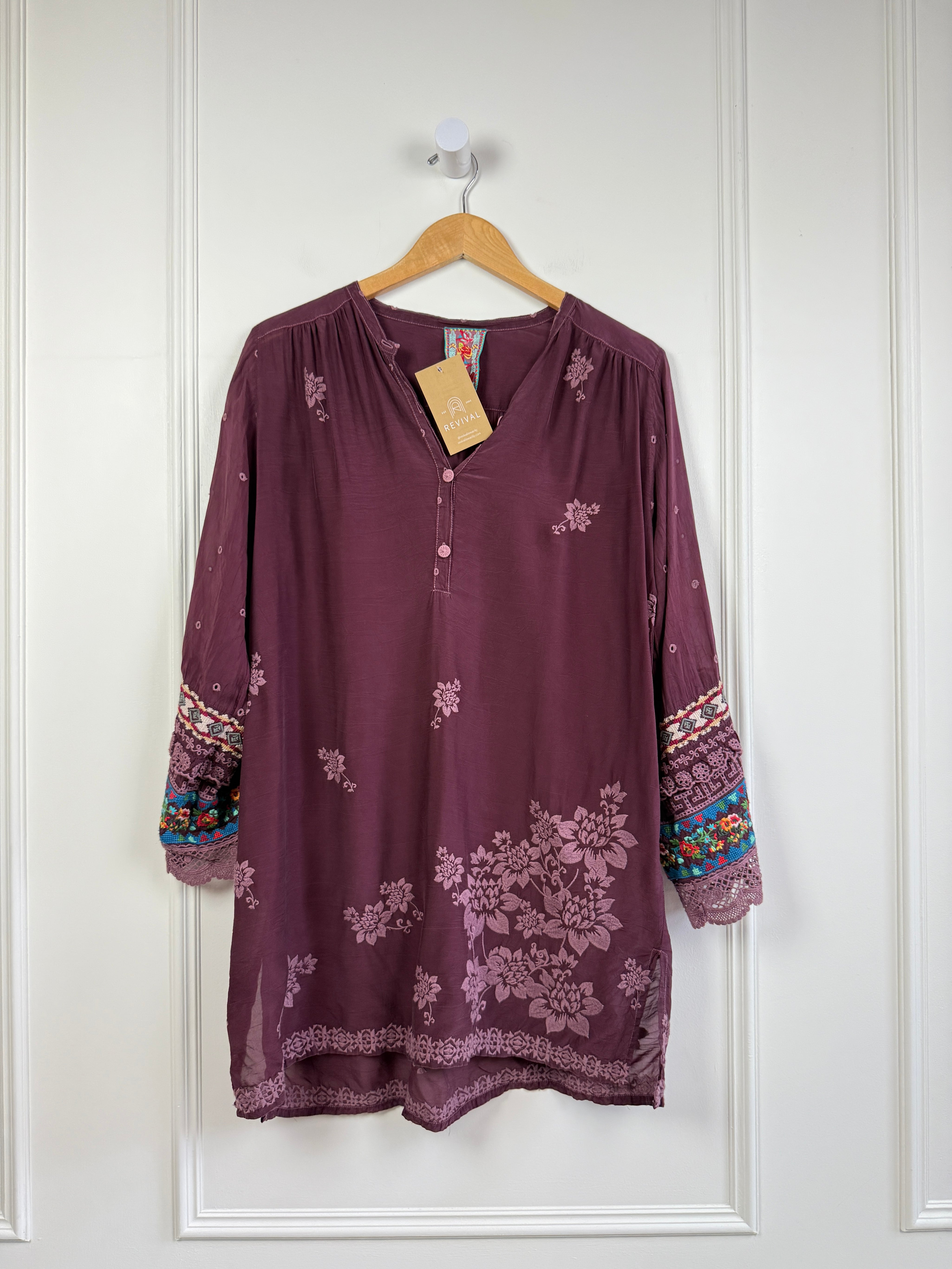 Johnny Was Maroon Tunic (M)