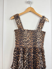 Ganni Tiered Cheetah Dress (S/36)