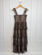 Ganni Tiered Cheetah Dress (S/36)