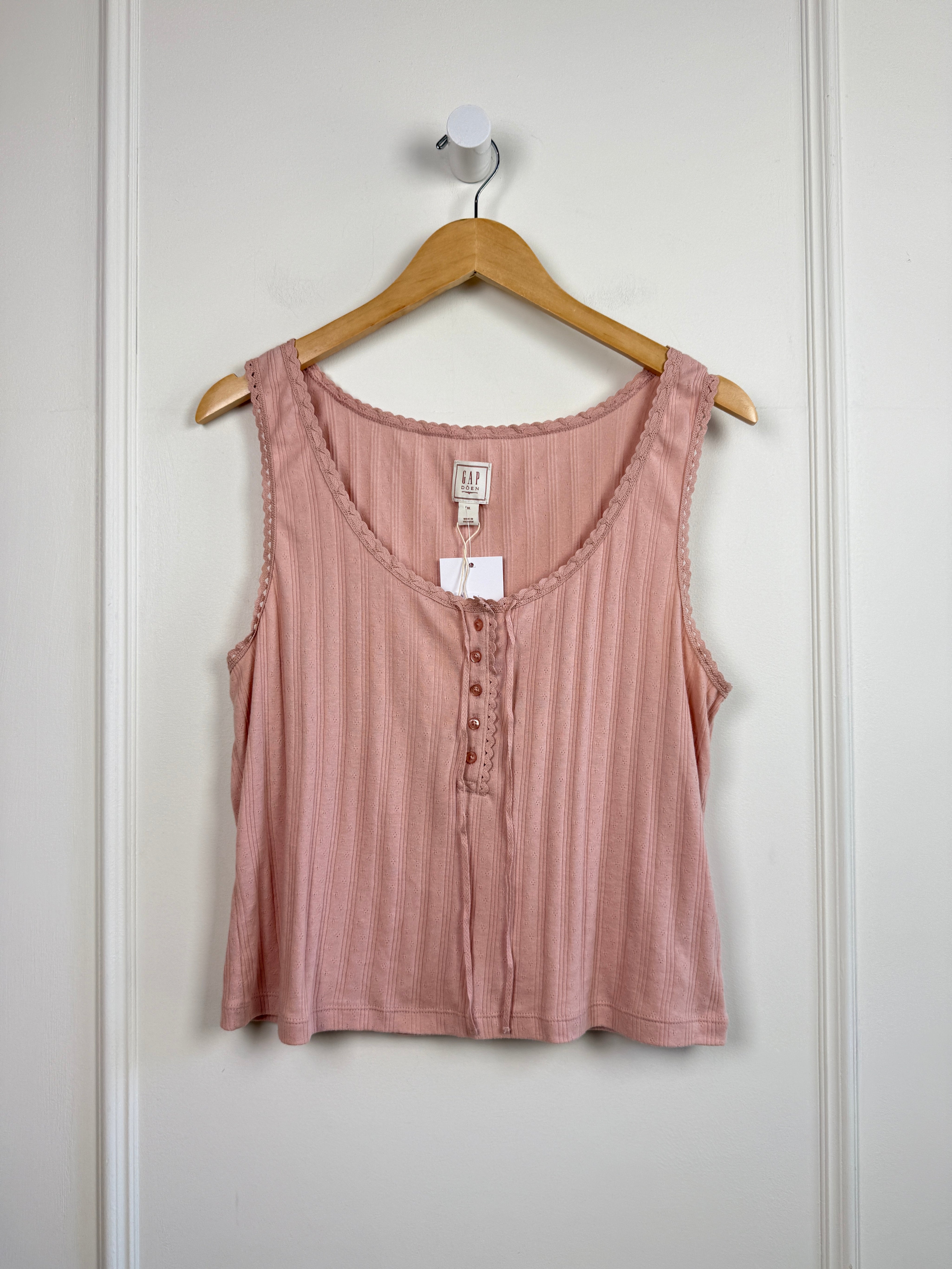 Gap x Doen Pink Pointelle Tank (XL)