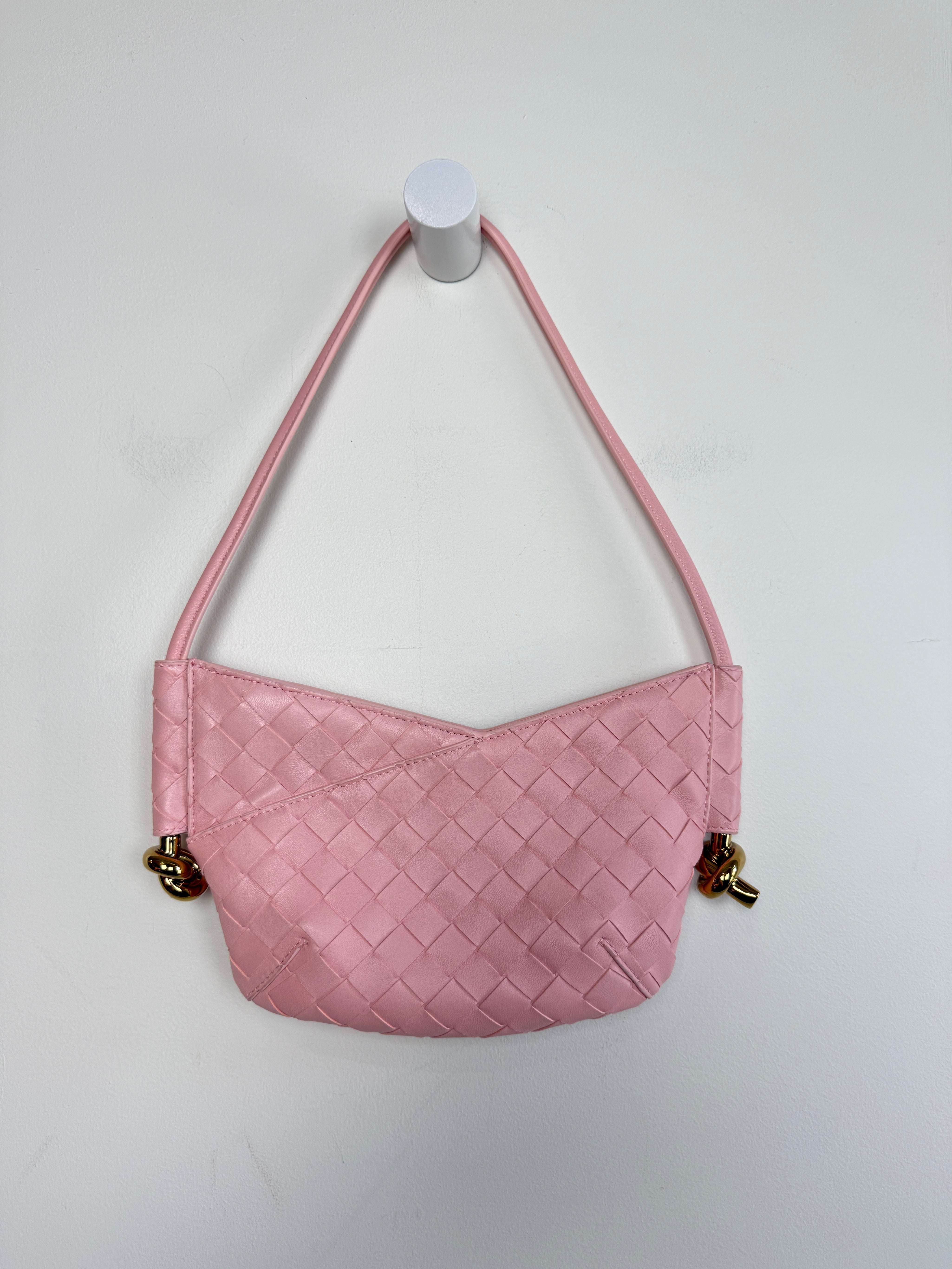 Bottega Veneta Mini Solstice Intrecciato Leather Bag - Rose