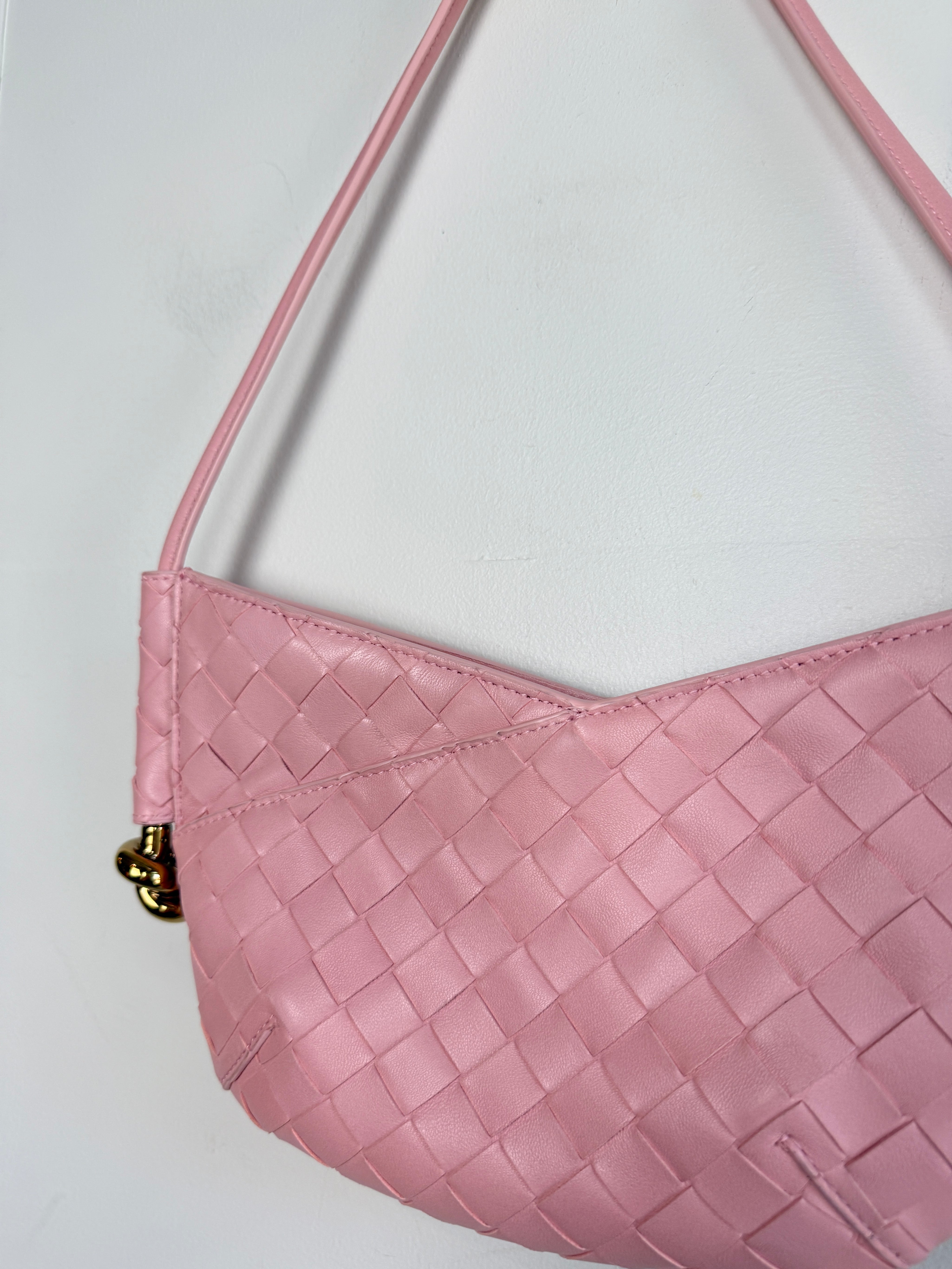Bottega Veneta Mini Solstice Intrecciato Leather Bag - Rose