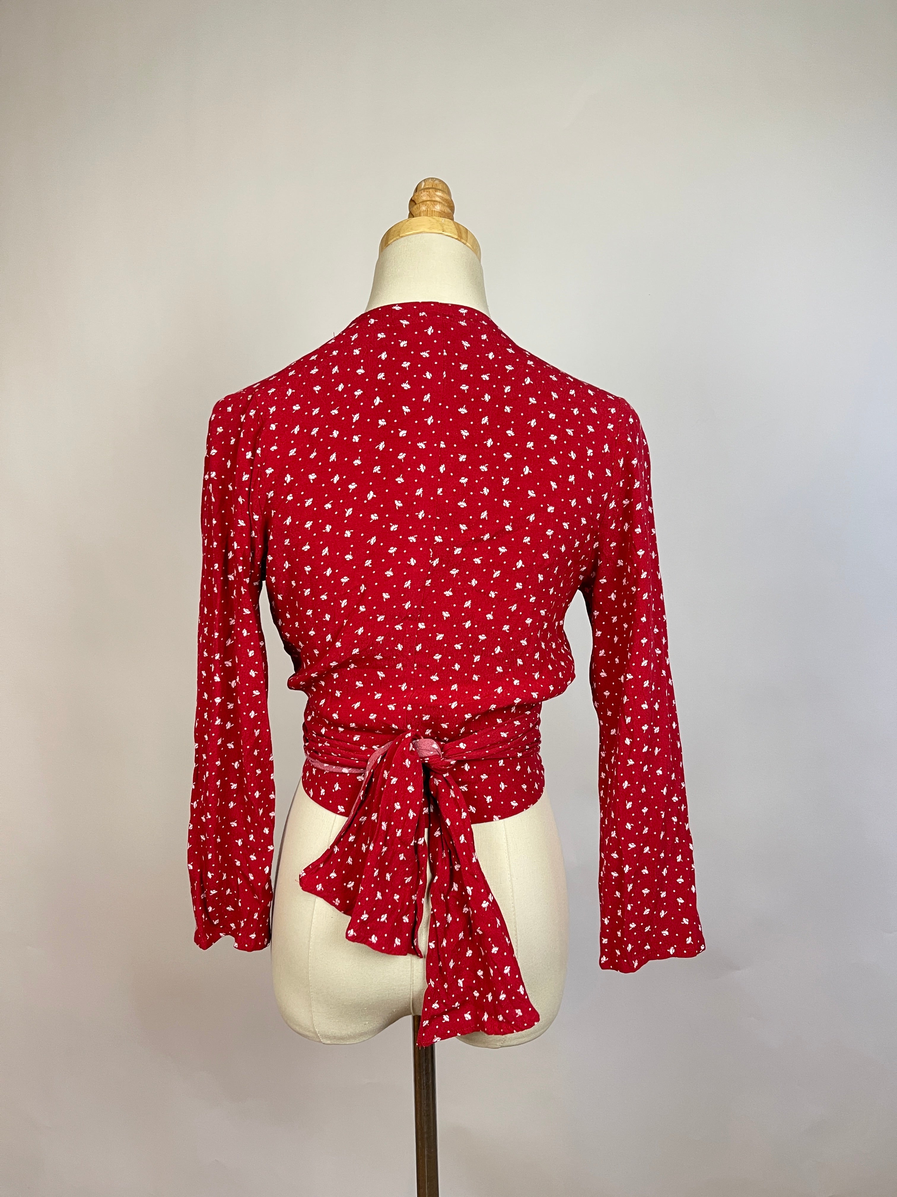Rolla's Red Wrap Blouse (XS)