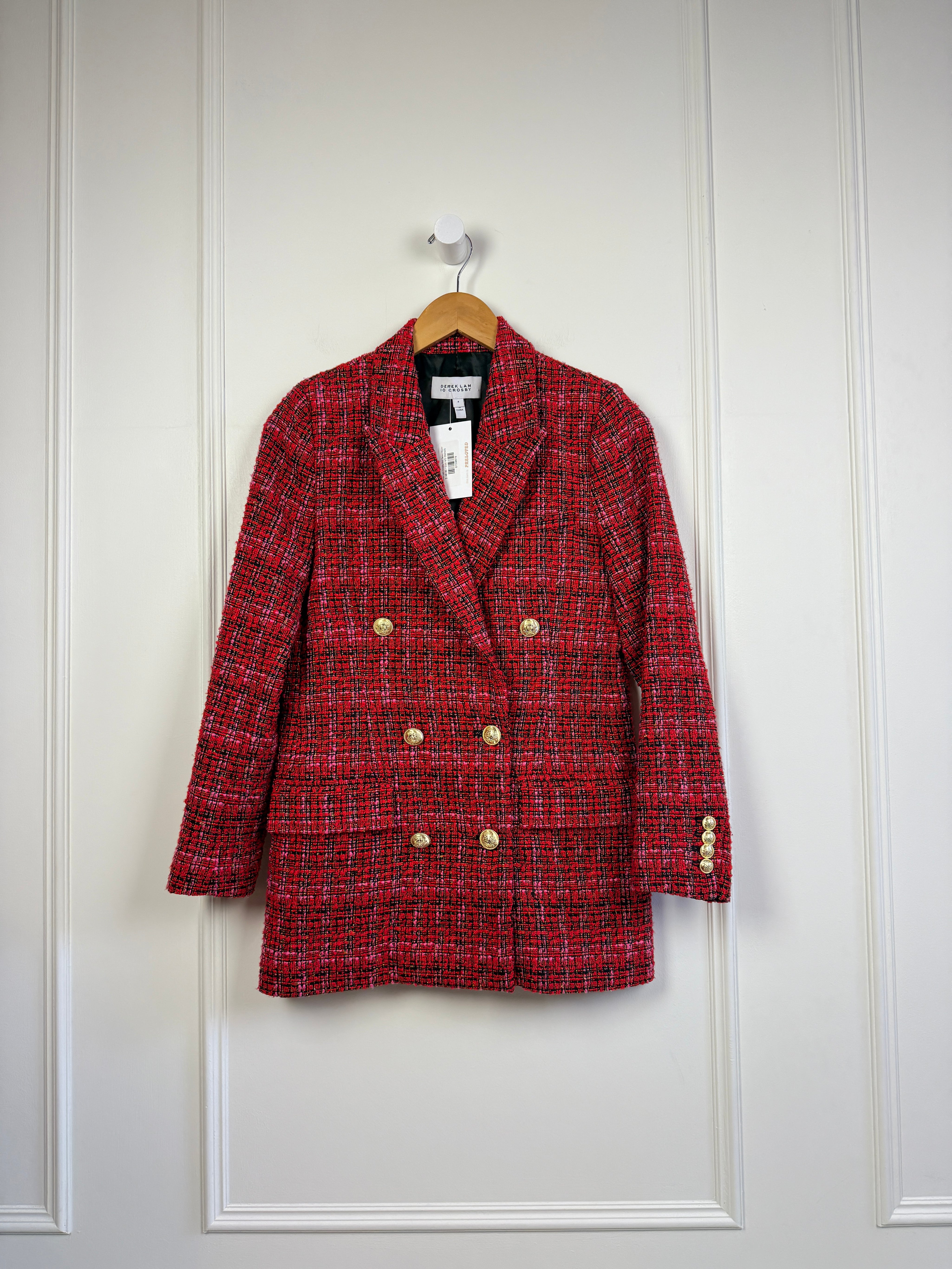Derek Lam Crosby Red Tweed Blazer (4/S)