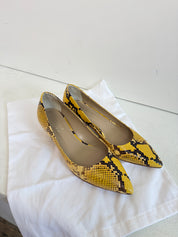 Jamie Haller "The Kitty Point Heel" in Yellow Snake (37.5)