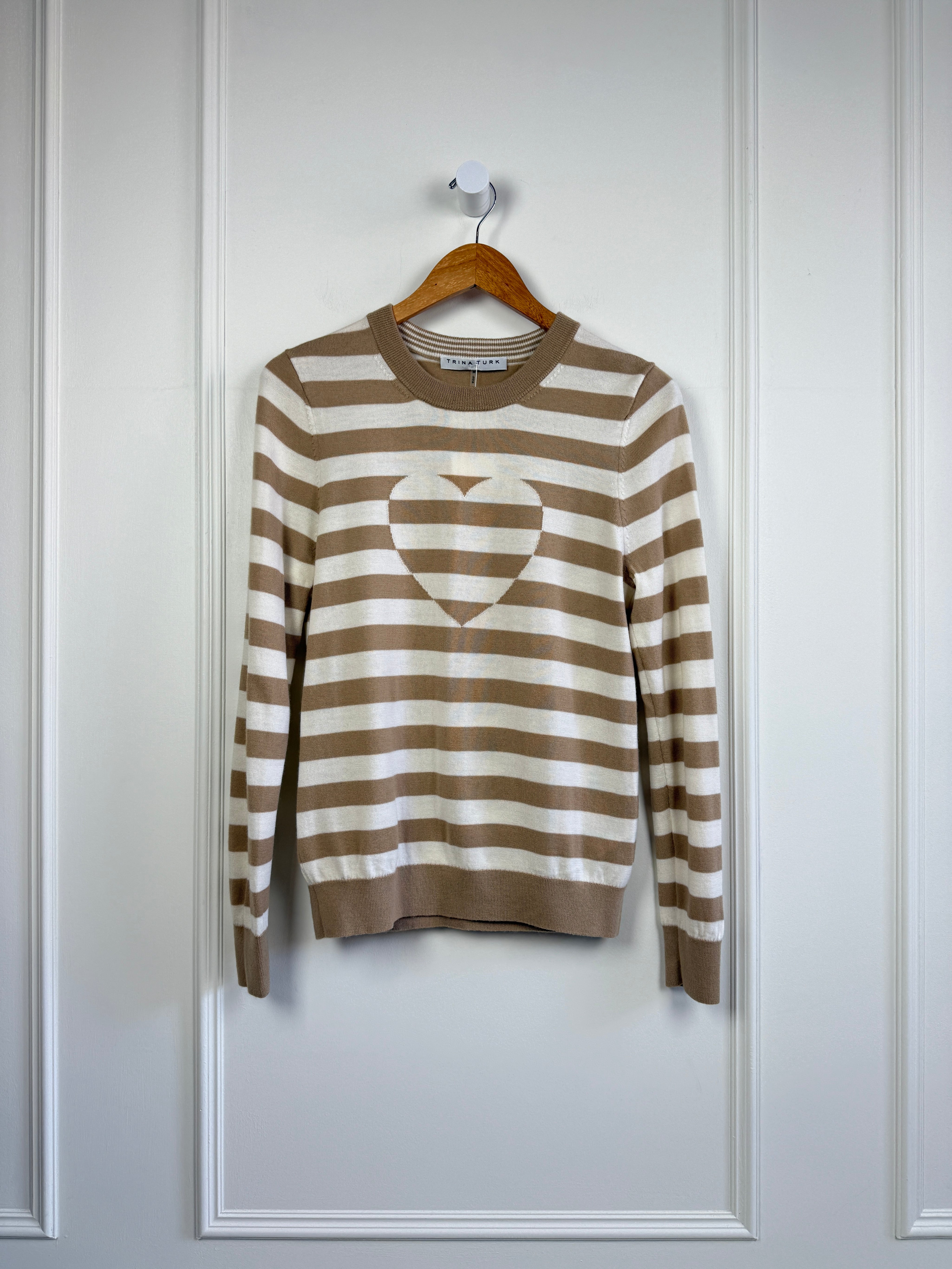 Trina Turk Striped Heart Sweater (M)