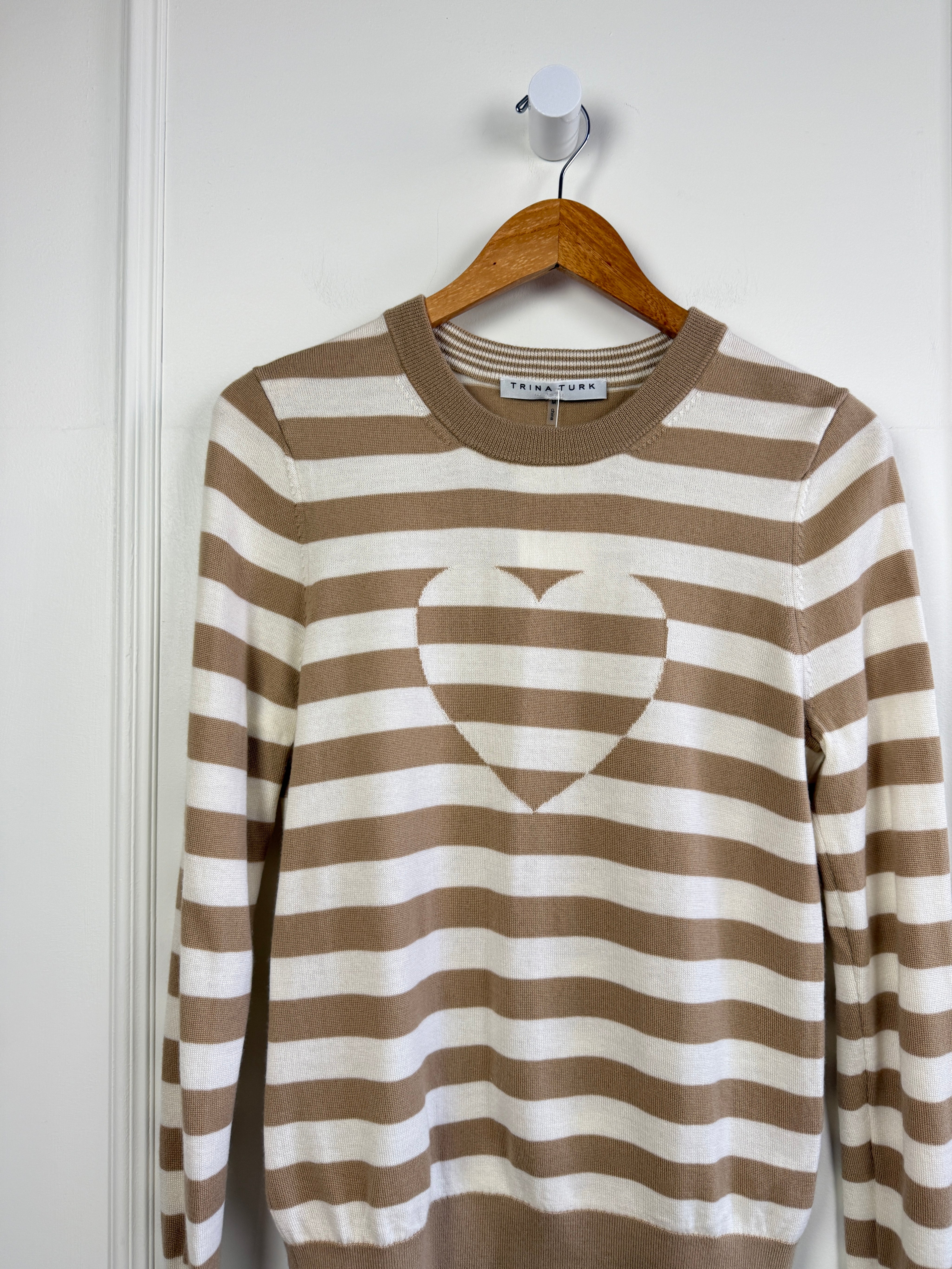 Trina Turk Striped Heart Sweater (M)