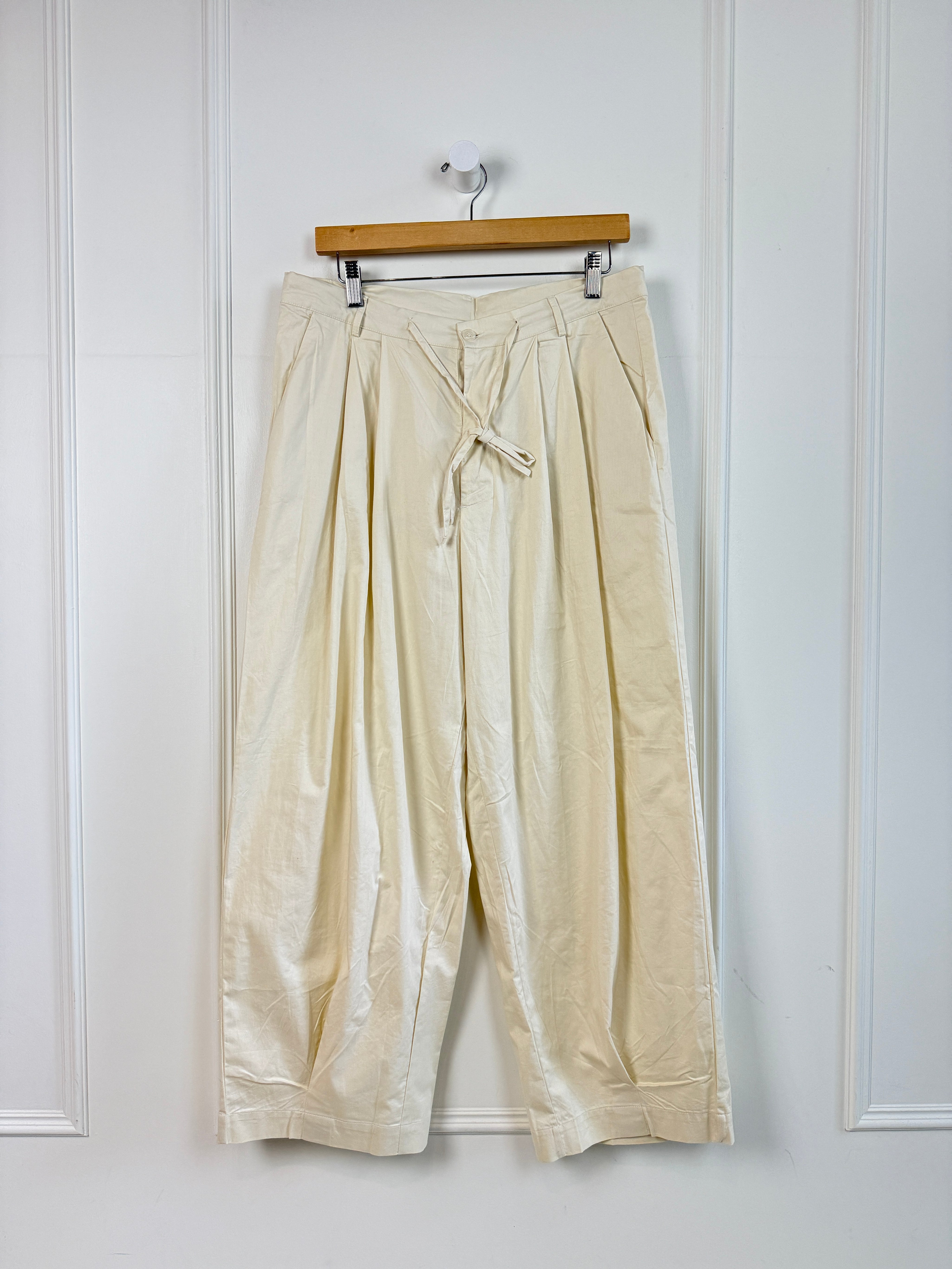 Deiji Studios Drawstring Cream Trouser (M)