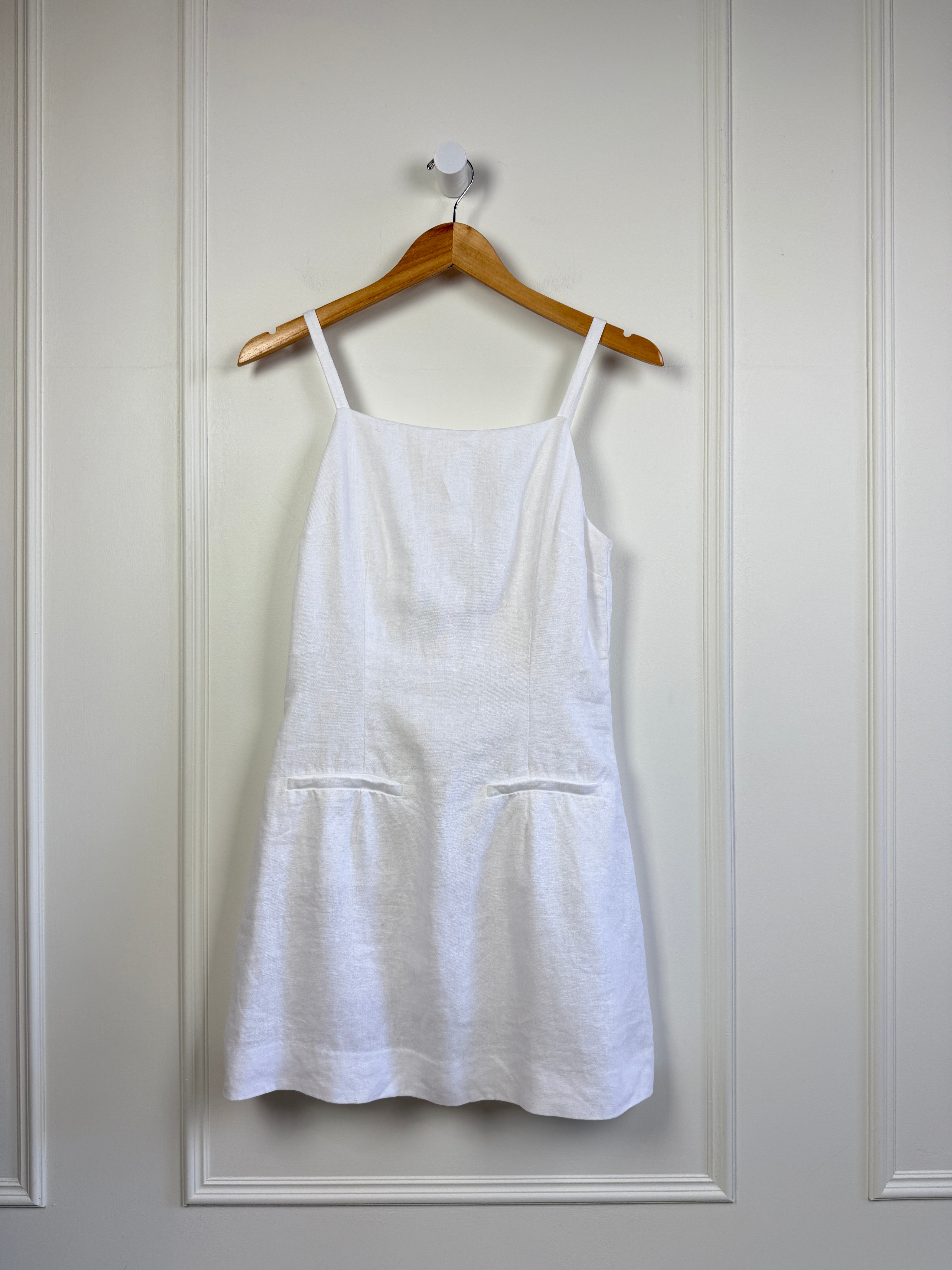 Reformation White Linen Dress (6/M)