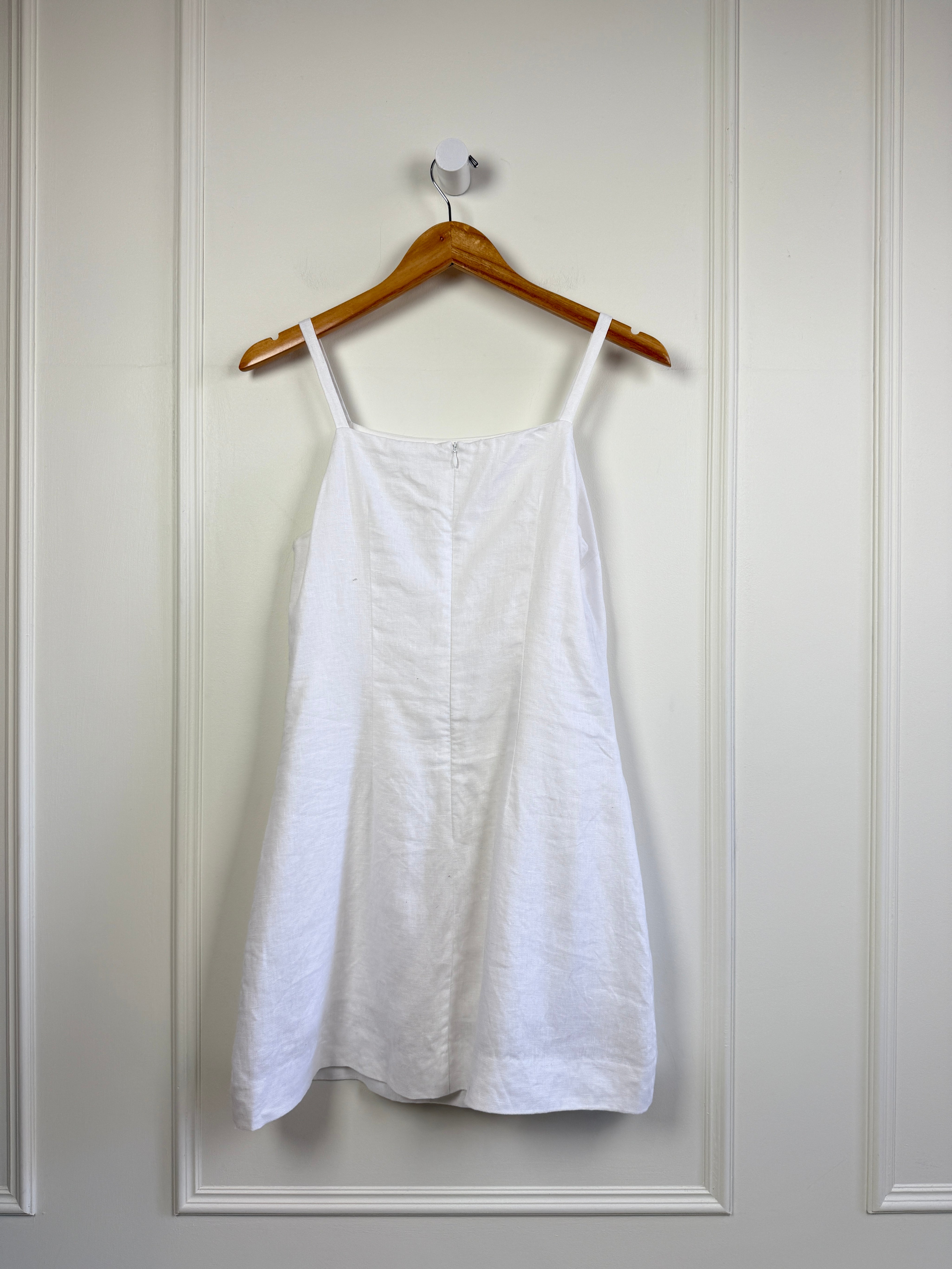 Reformation White Linen Dress (6/M)