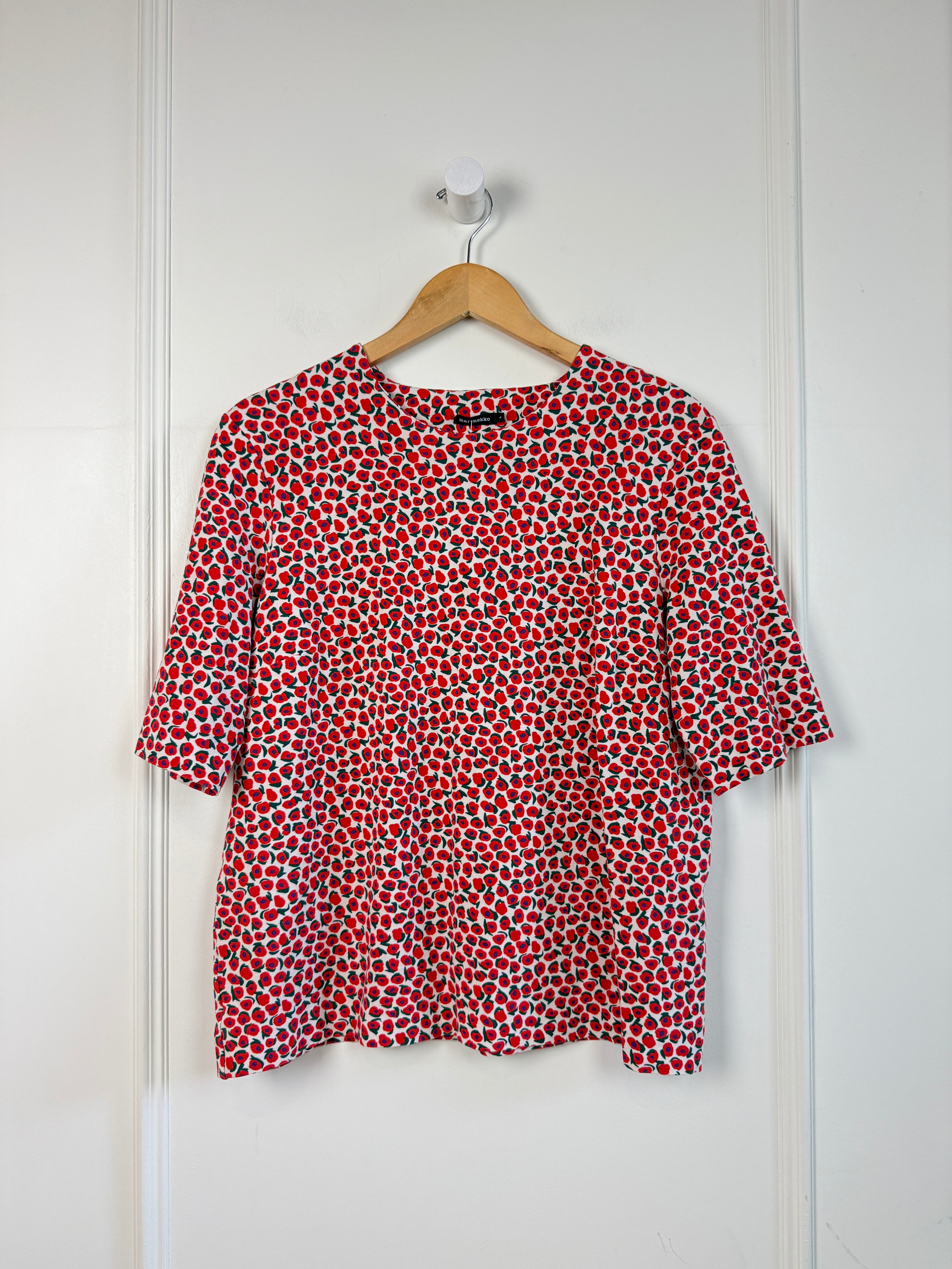 Marimekko Red Floral Top (L)