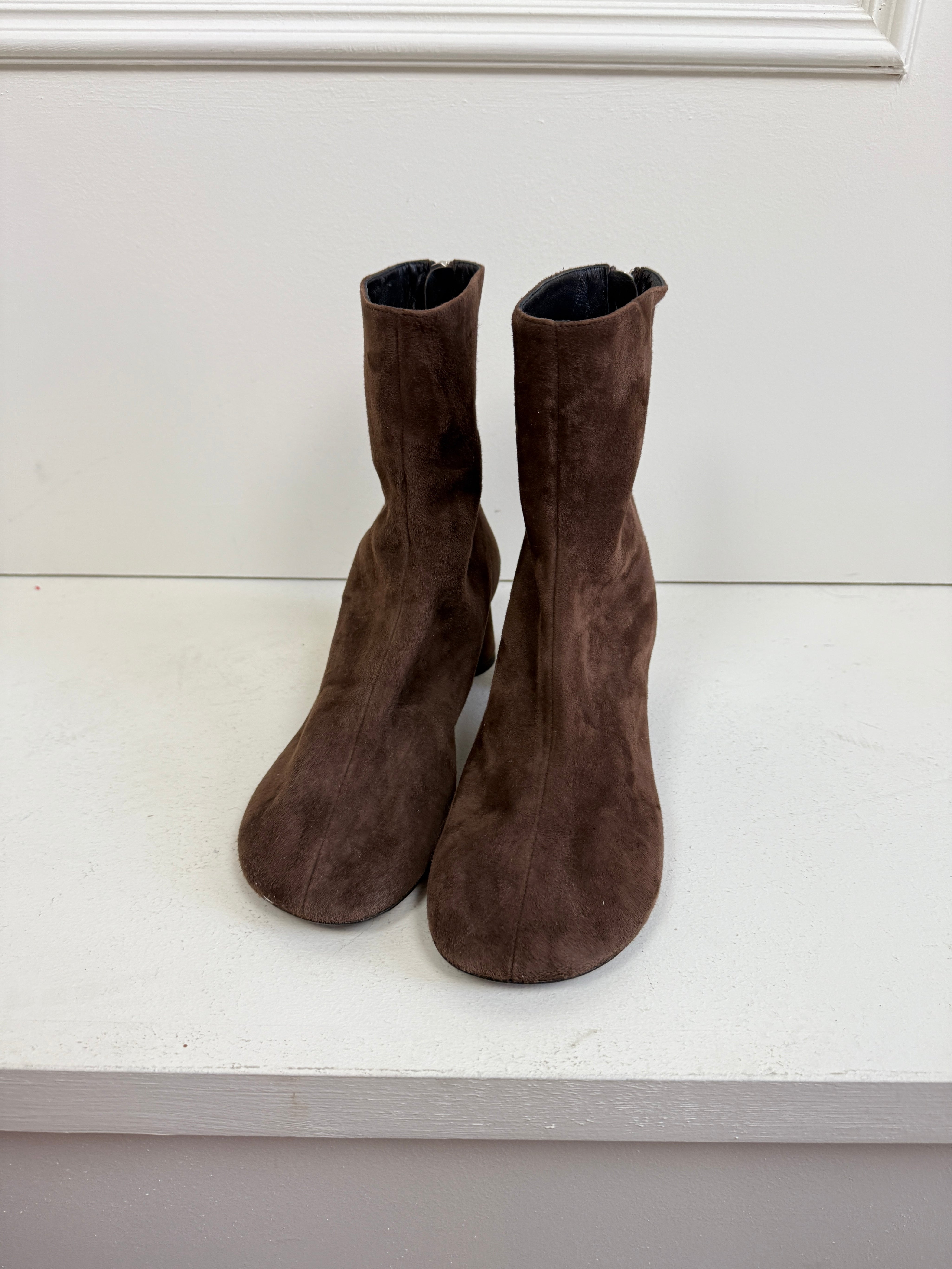 Proenza Schouler Glove Boots in Suede Espresso (39)