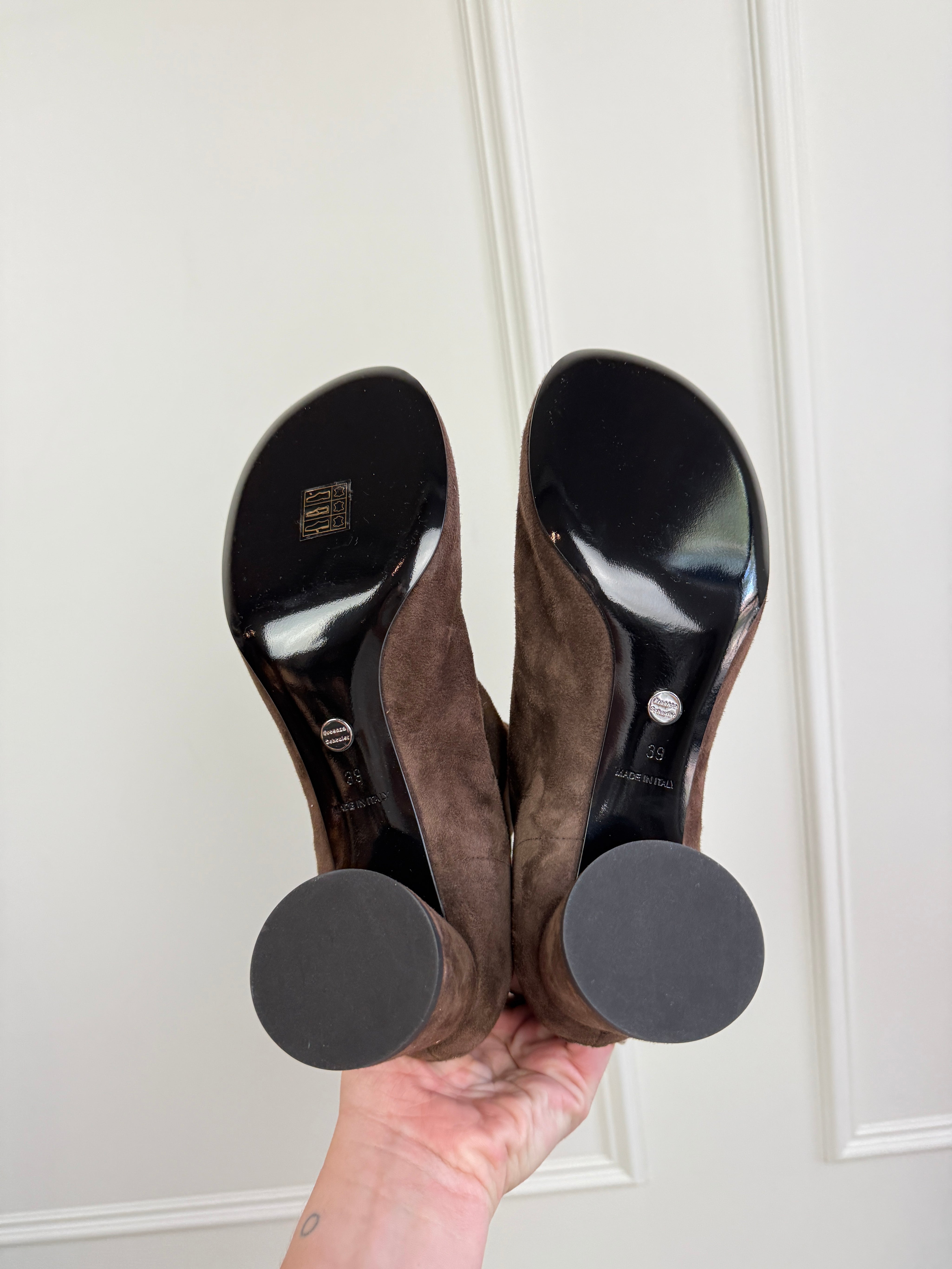 Proenza Schouler Glove Boots in Suede Espresso (39)