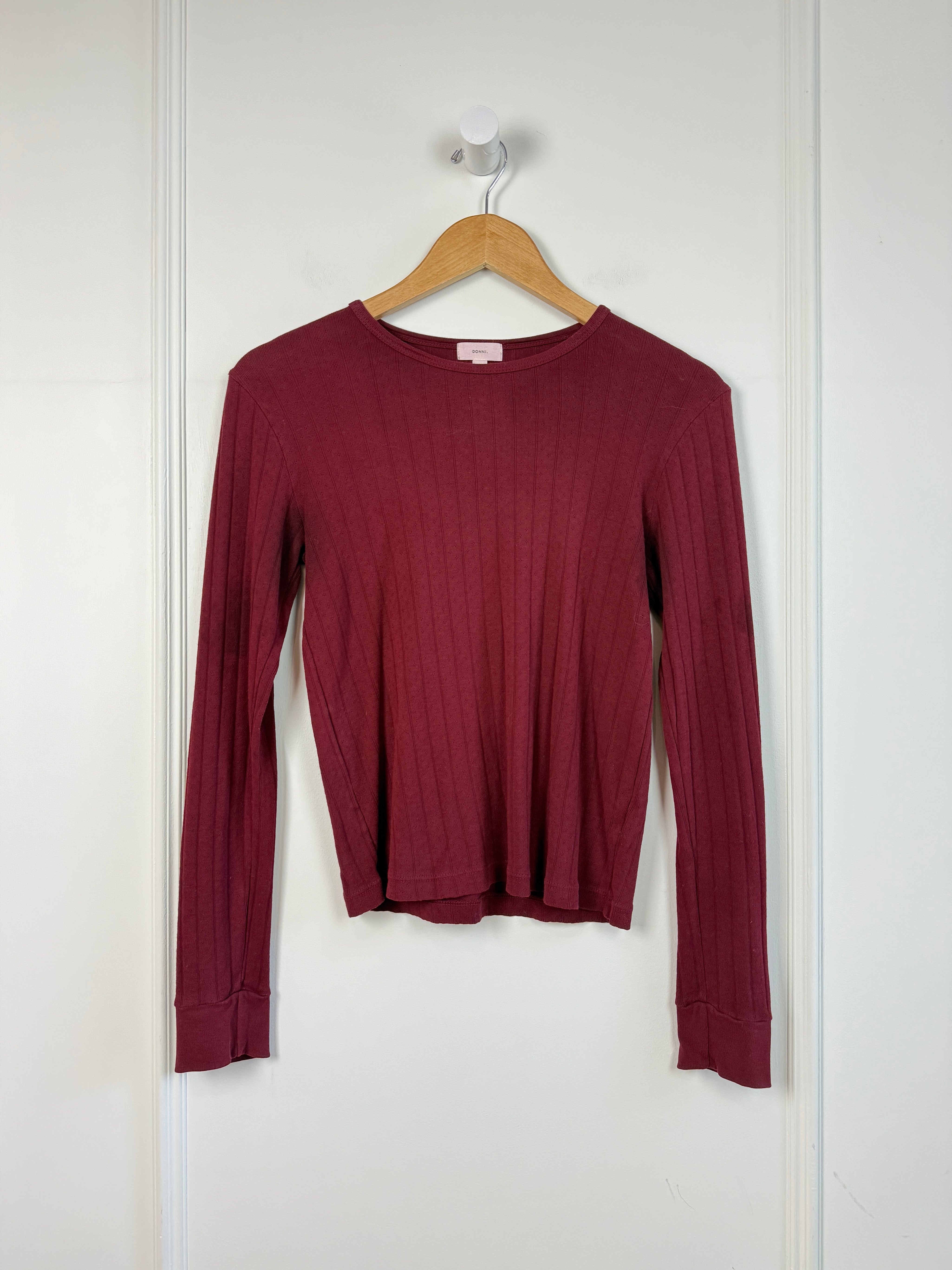 Donni Red Pointelle Tee (M)